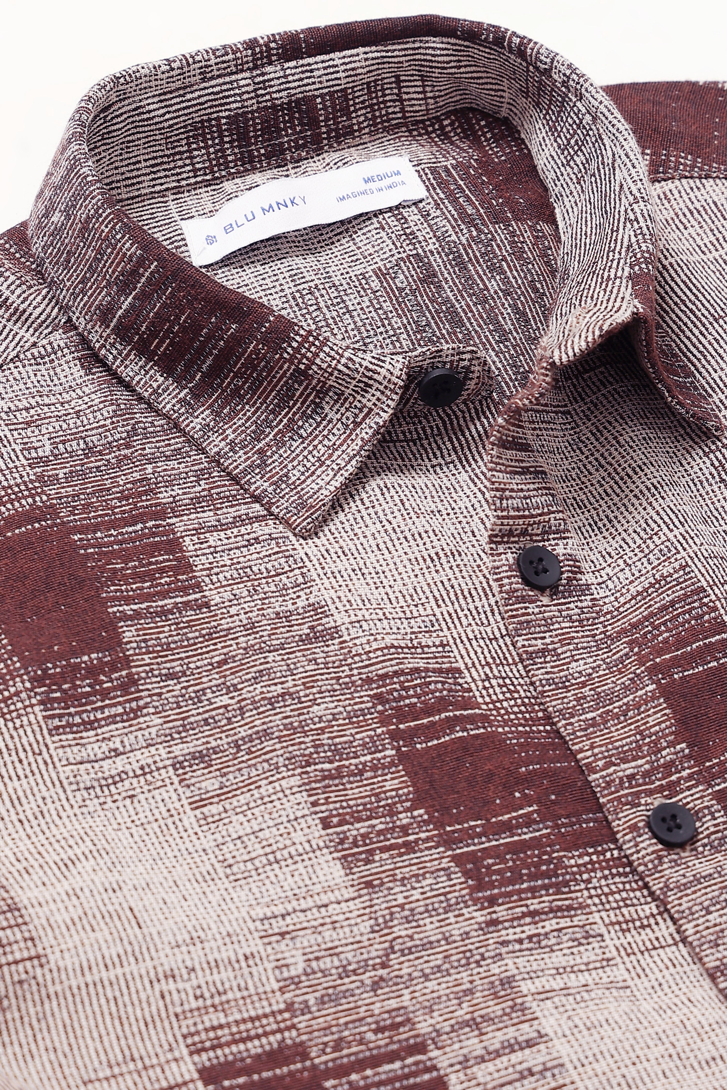 Men Multi Jacquard Boxy Fit Shirt