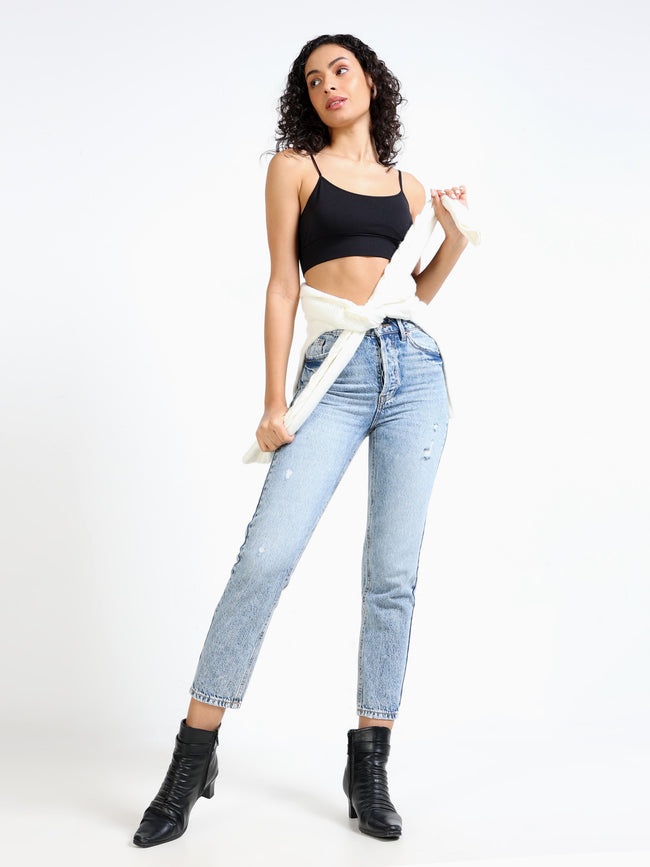 Women Light Blue Slim Fit Denims