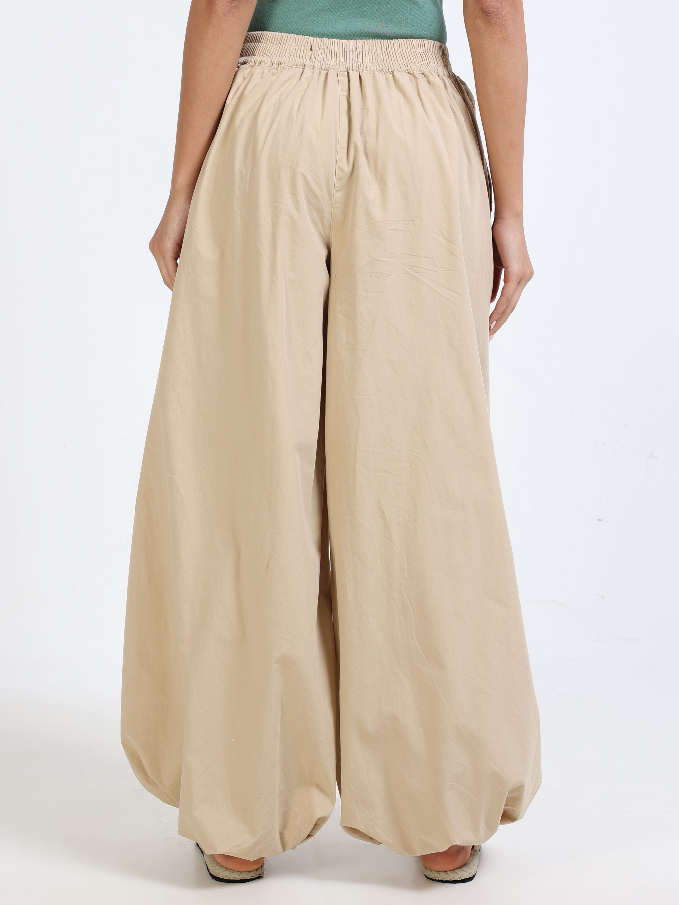 Women Beige Relaxed Fit Flared Pants