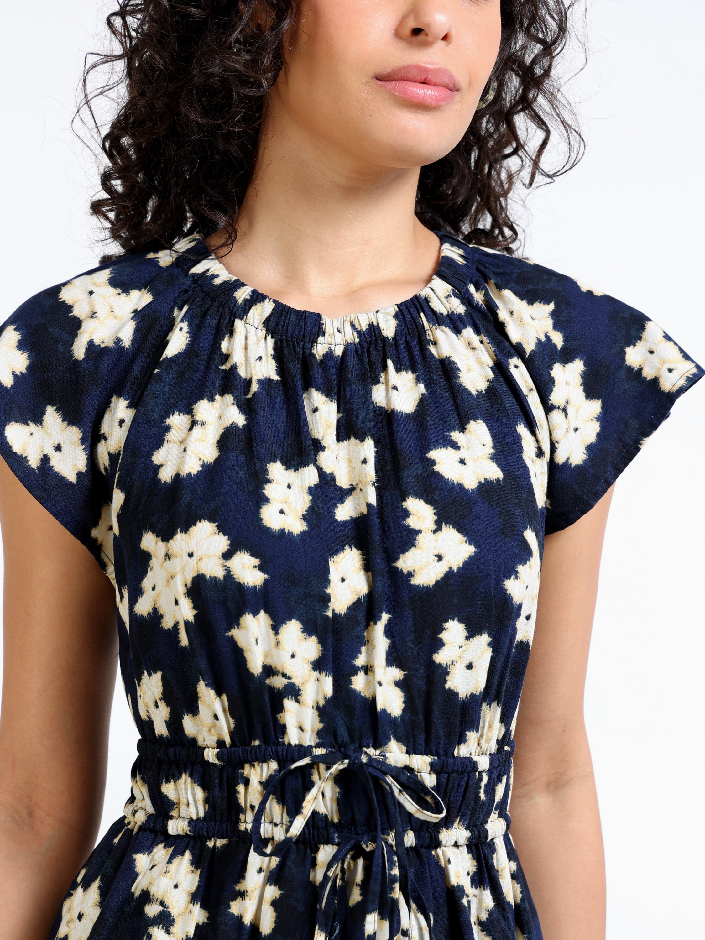 Women Black Printed Fit & Flare Dress