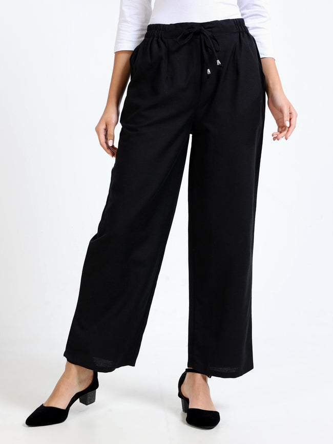 Women Black Regular Fit Bottom