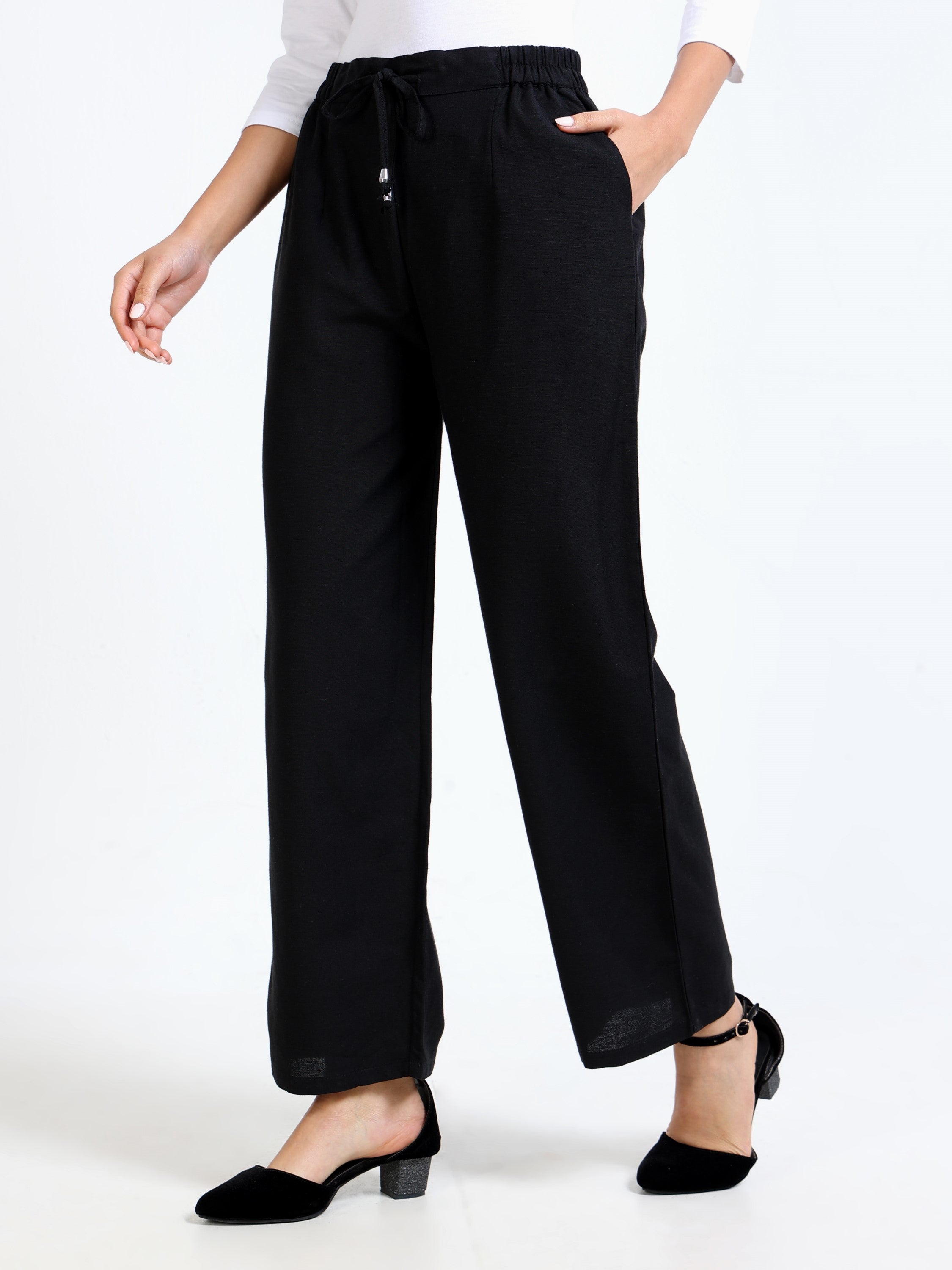Women Black Regular Fit Bottom
