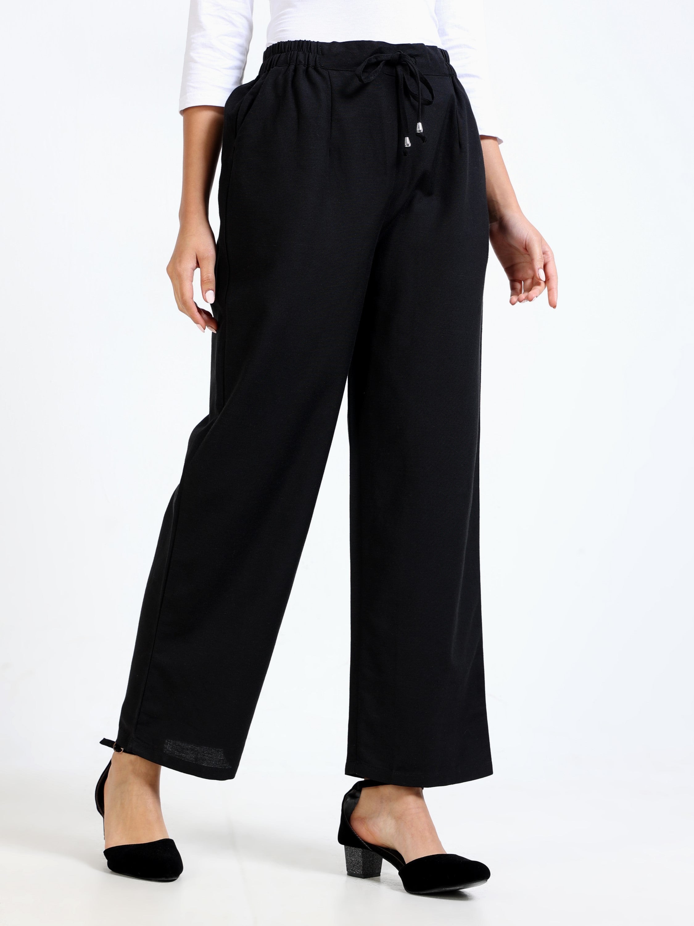 Women Black Regular Fit Bottom