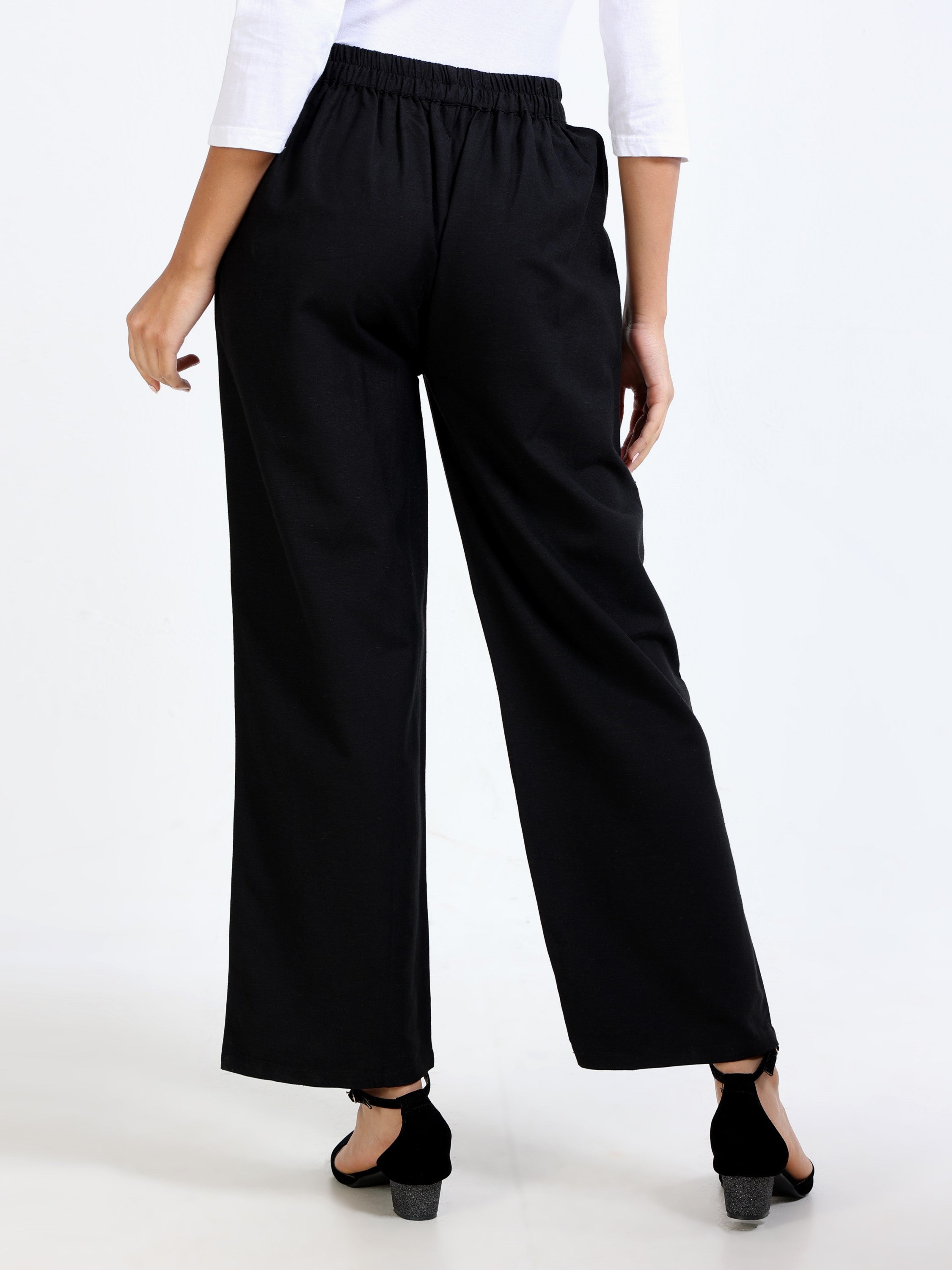 Women Black Regular Fit Bottom