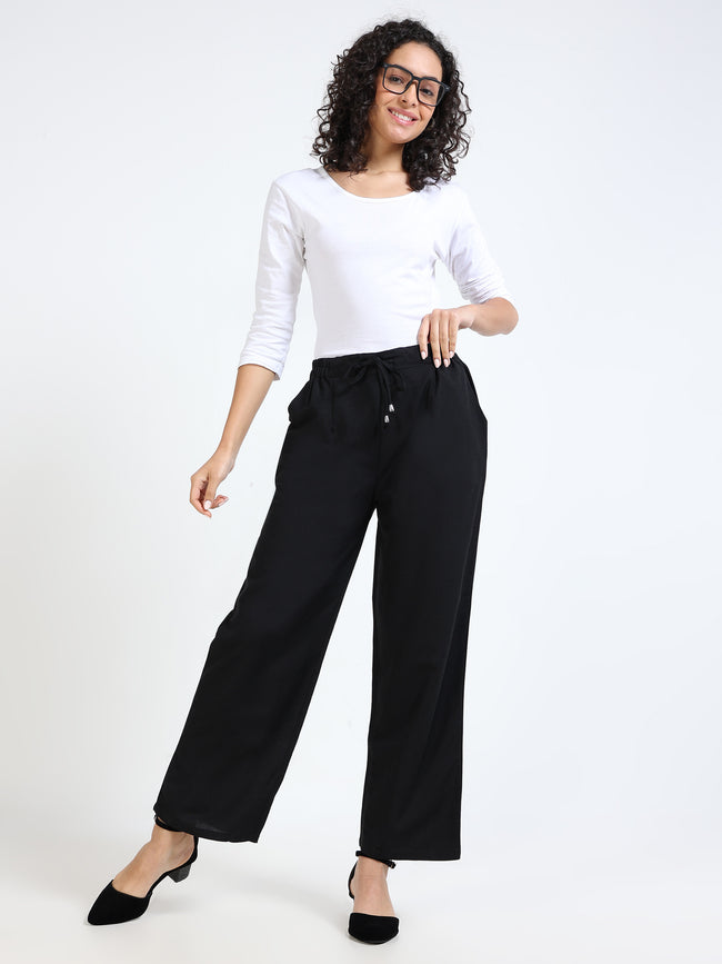 Women Black Regular Fit Bottom