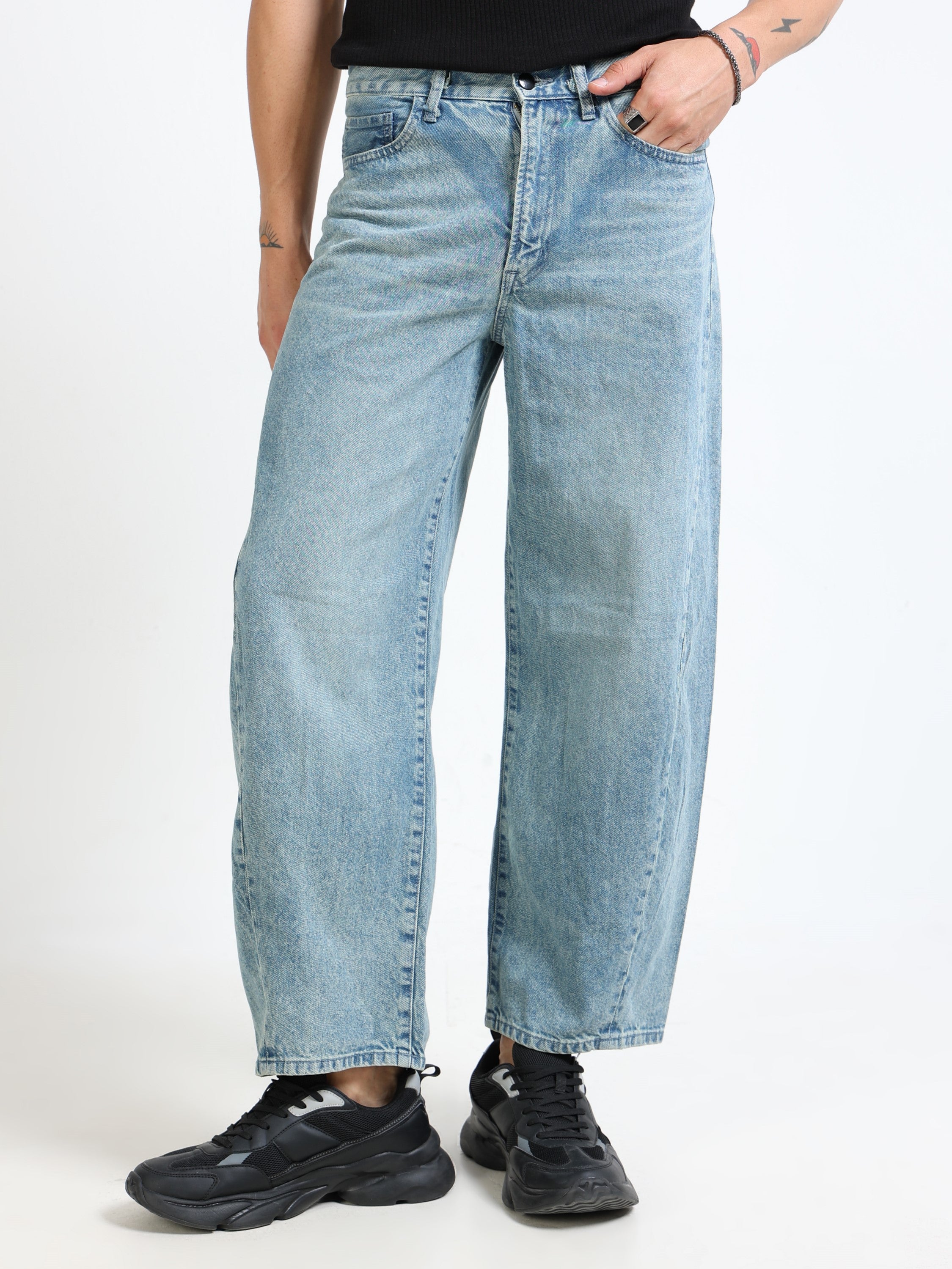 Men Denim Blue Baggy Jeans