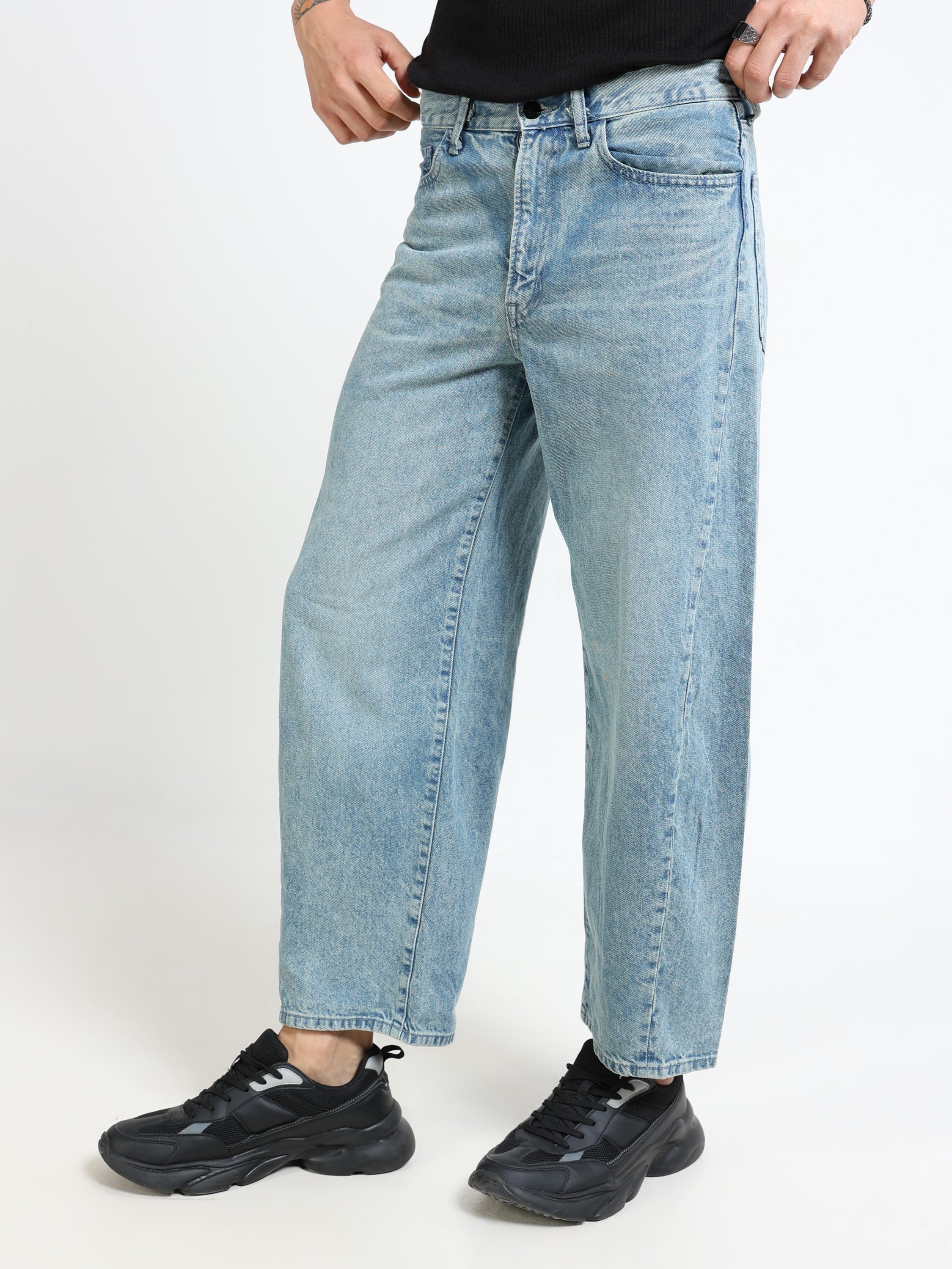 Men Denim Blue Baggy Jeans