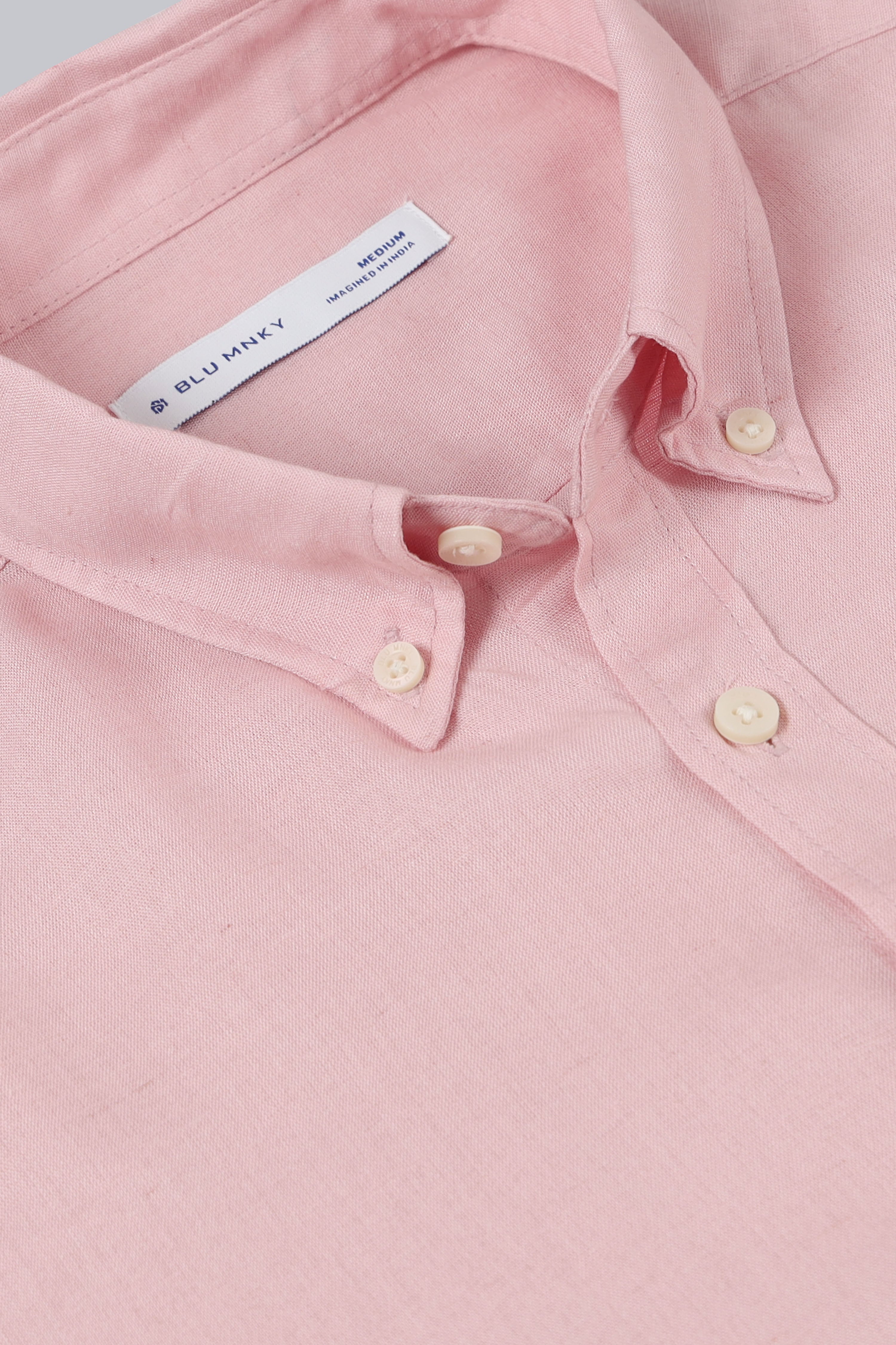Men Pink Viscose Linen Shirt
