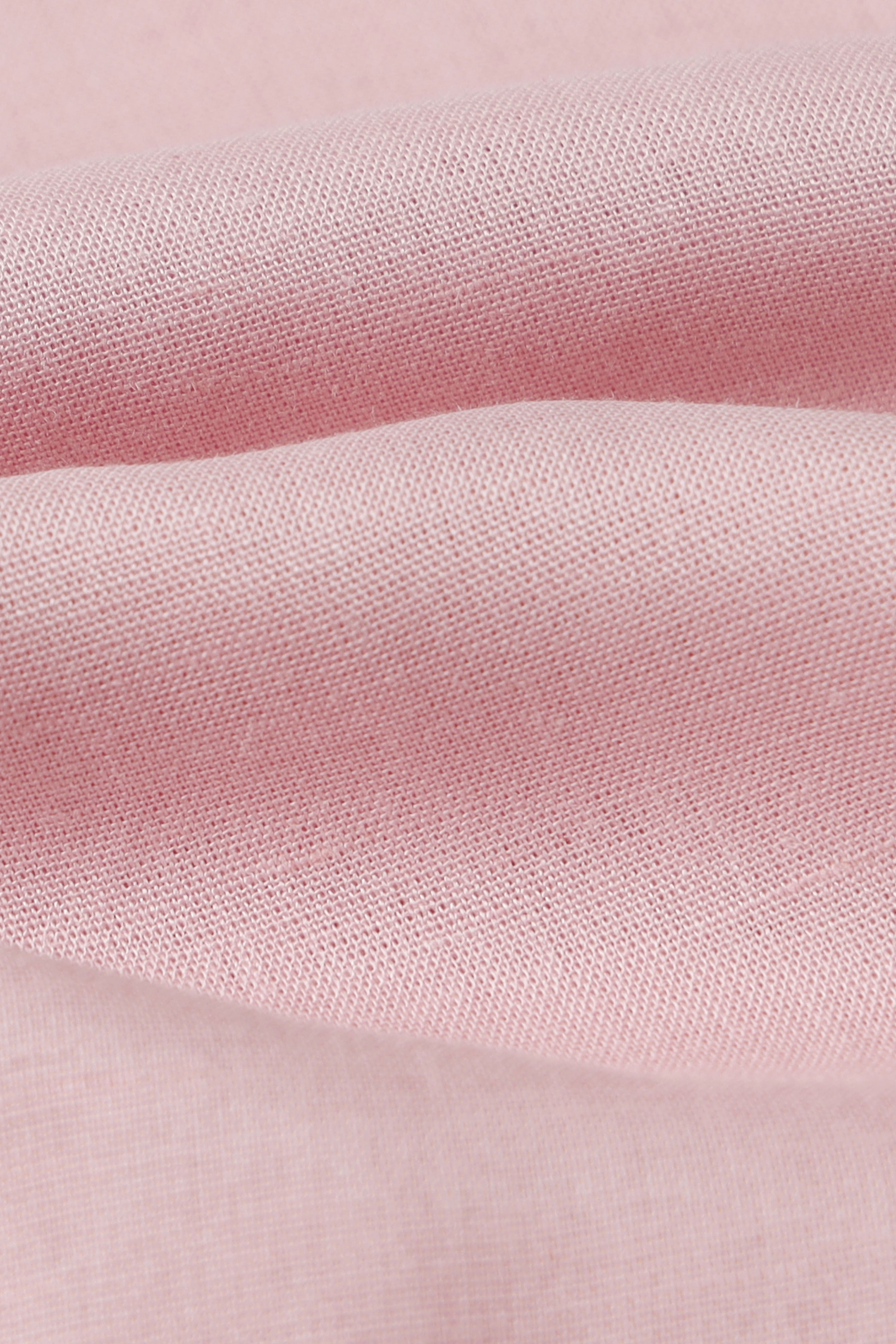 Men Pink Viscose Linen Shirt