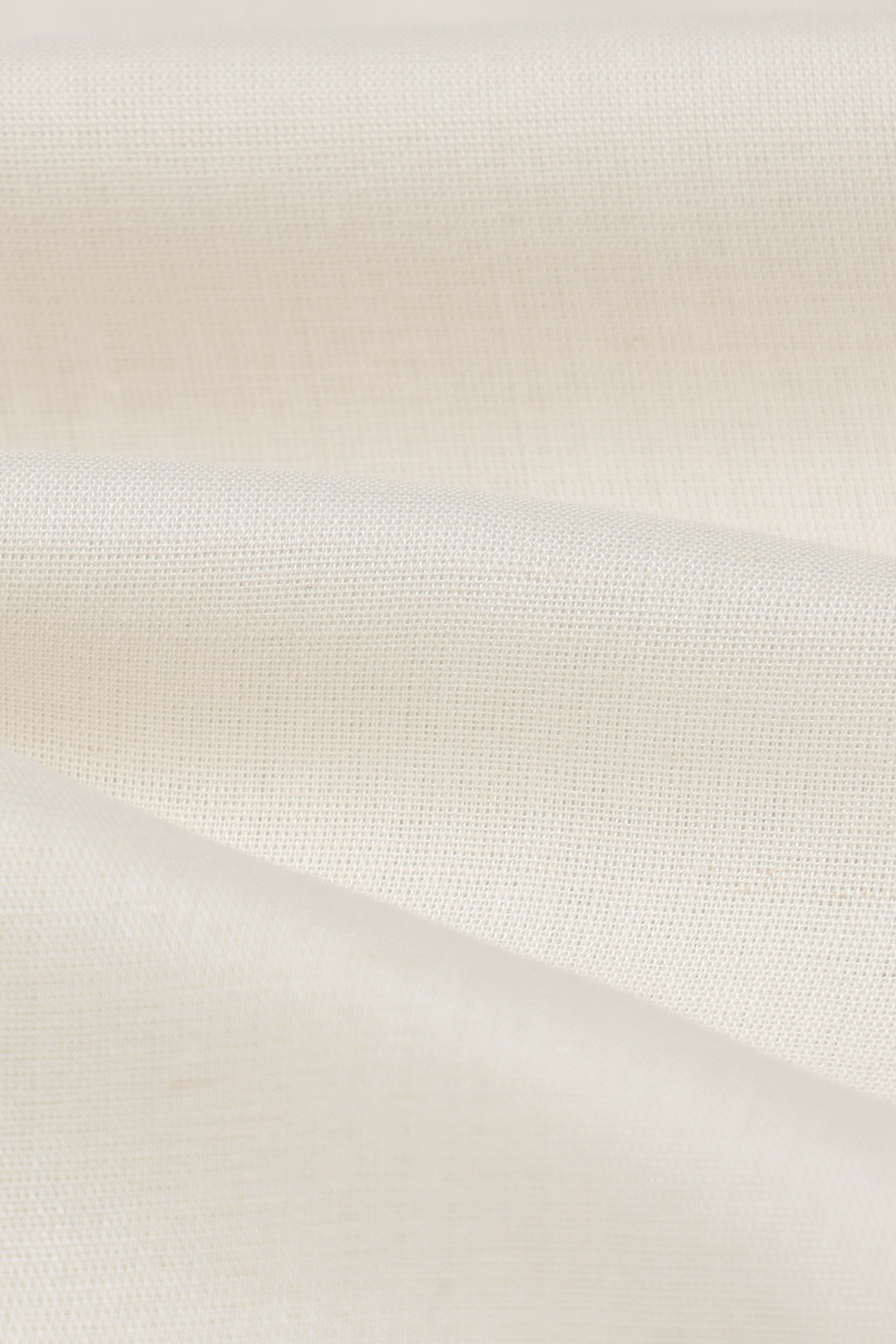 Men Off White Viscose Linen Shirt