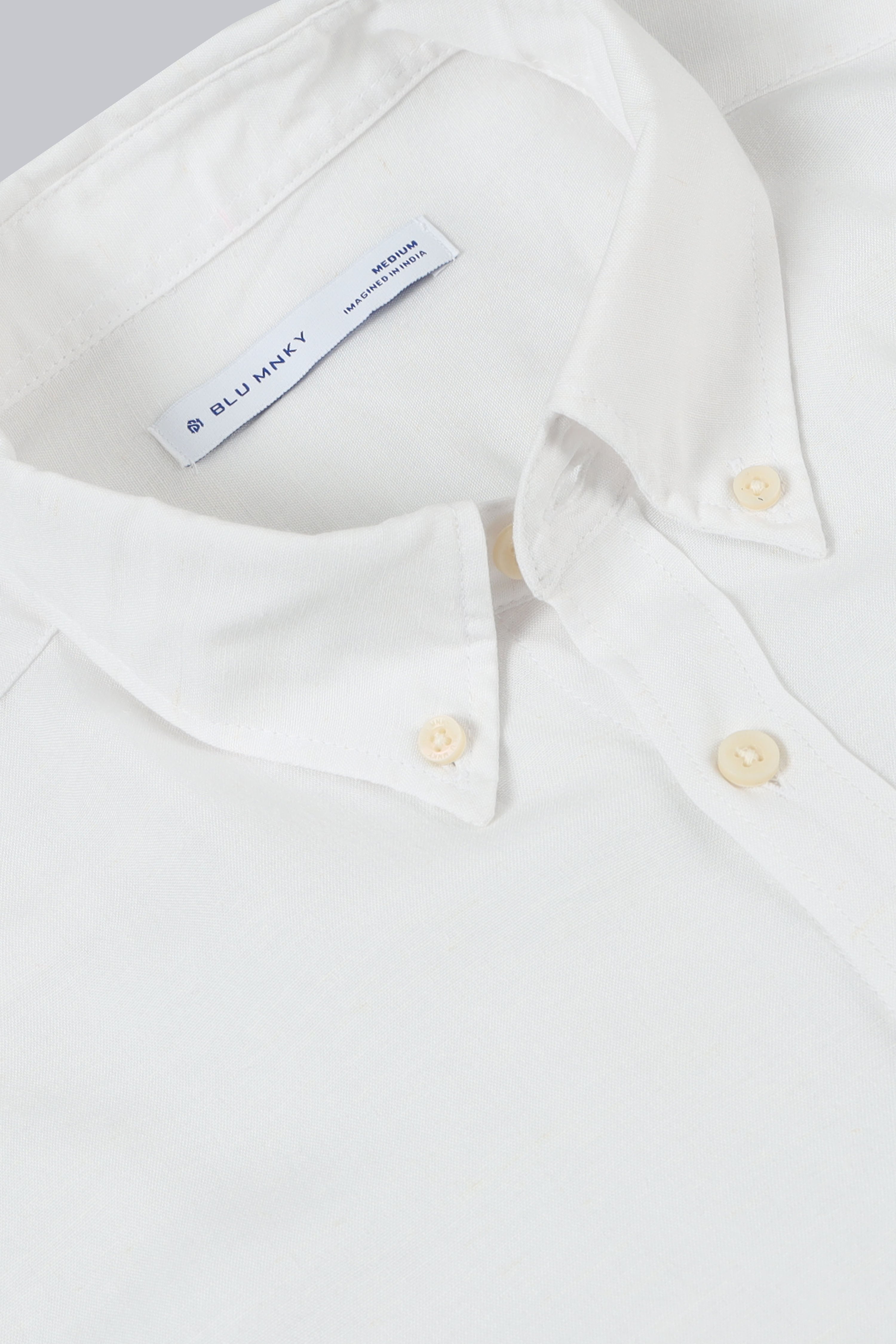 Men White Viscose Linen Shirt