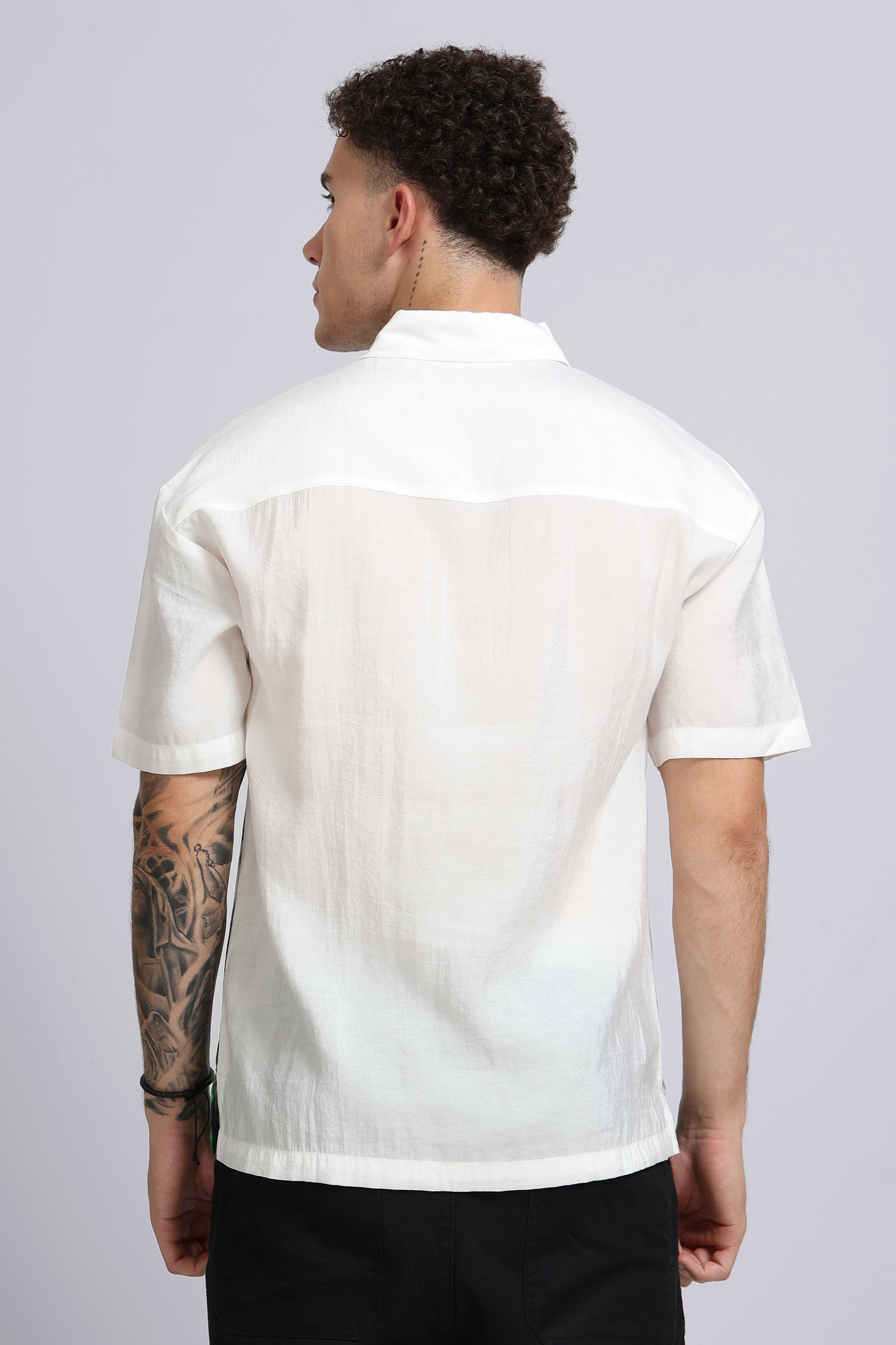 Men Brown Oversized Print Shirt