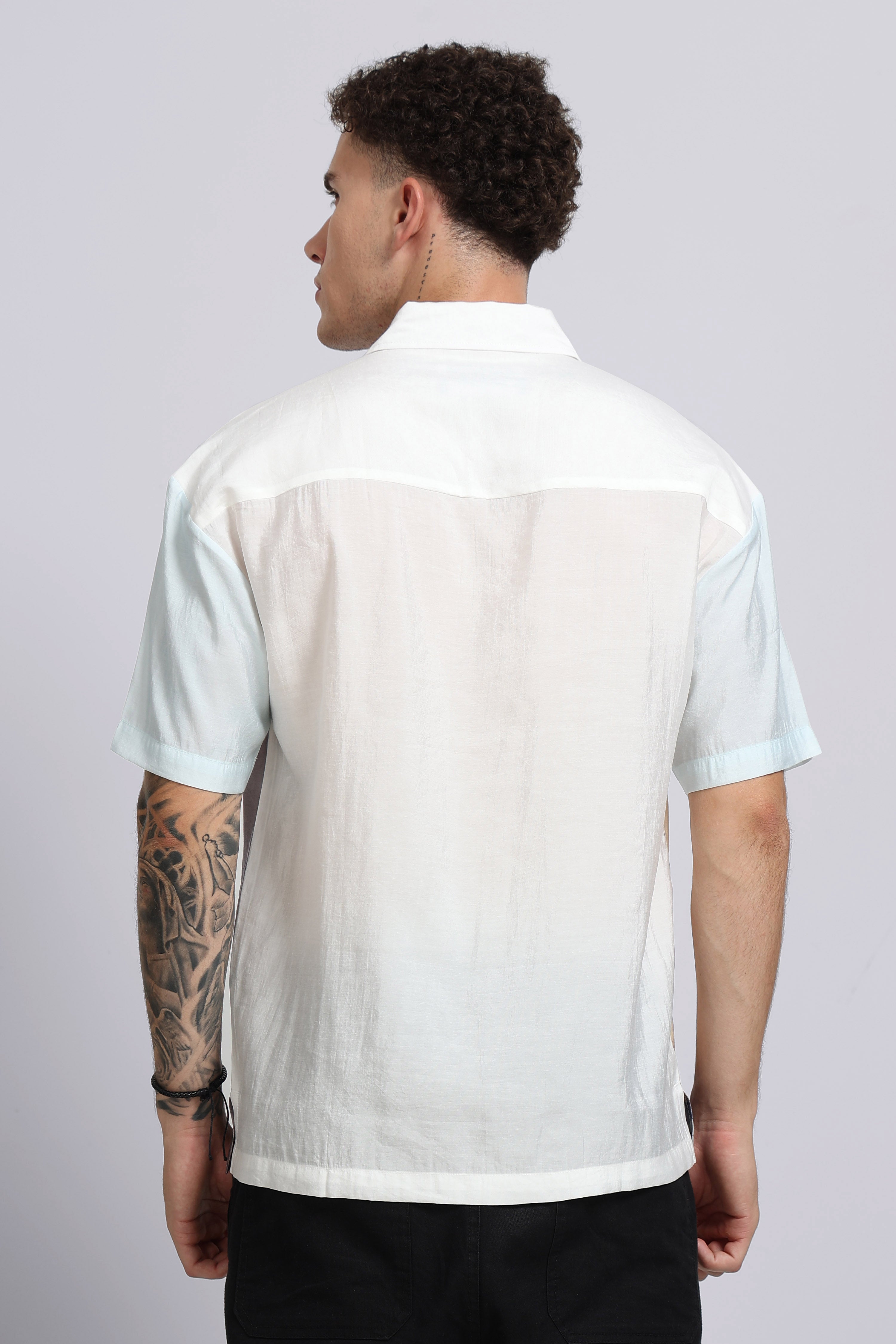 Men Beige Oversized Print Shirt