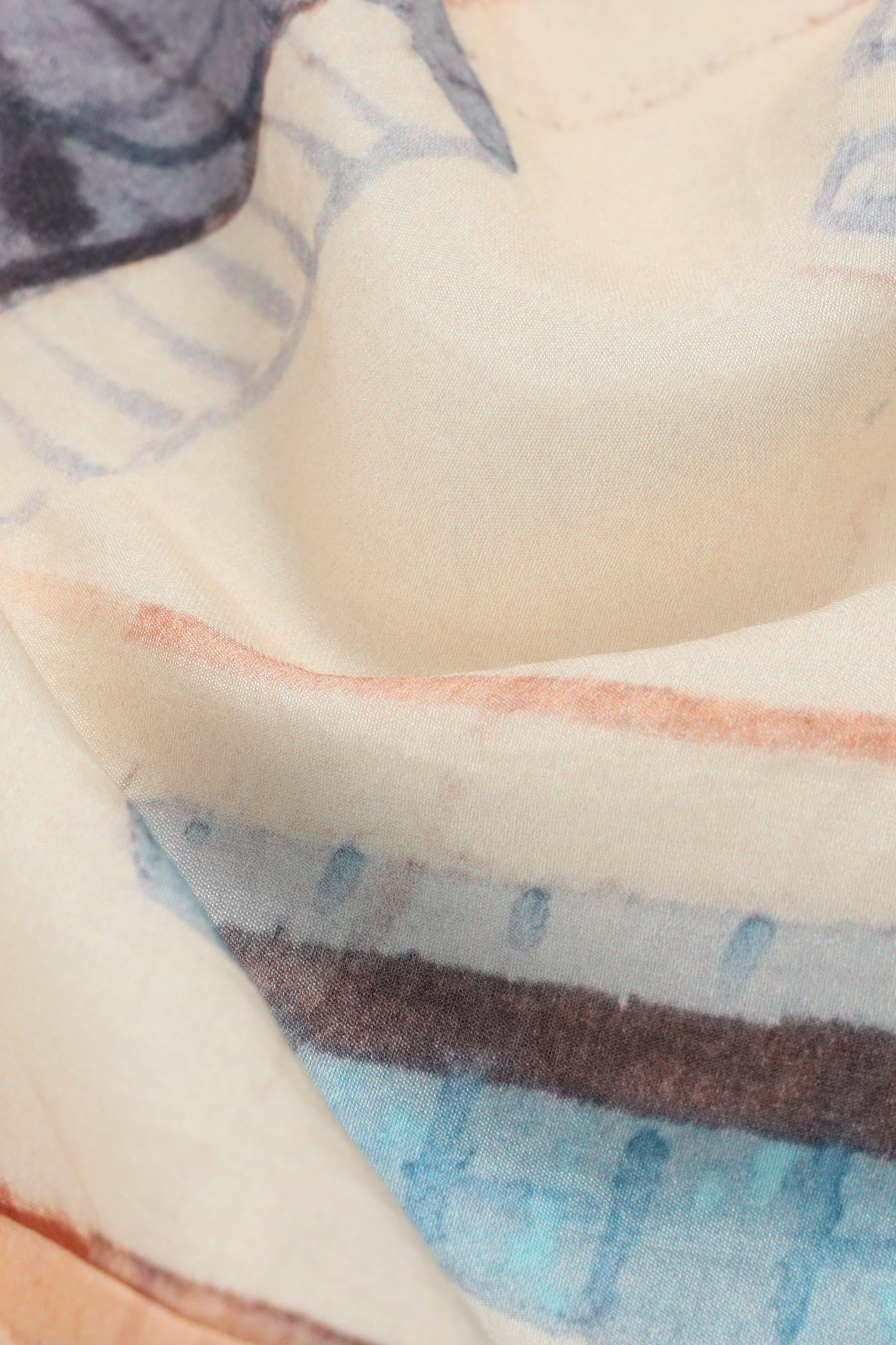 Men Beige Oversized Print Shirt