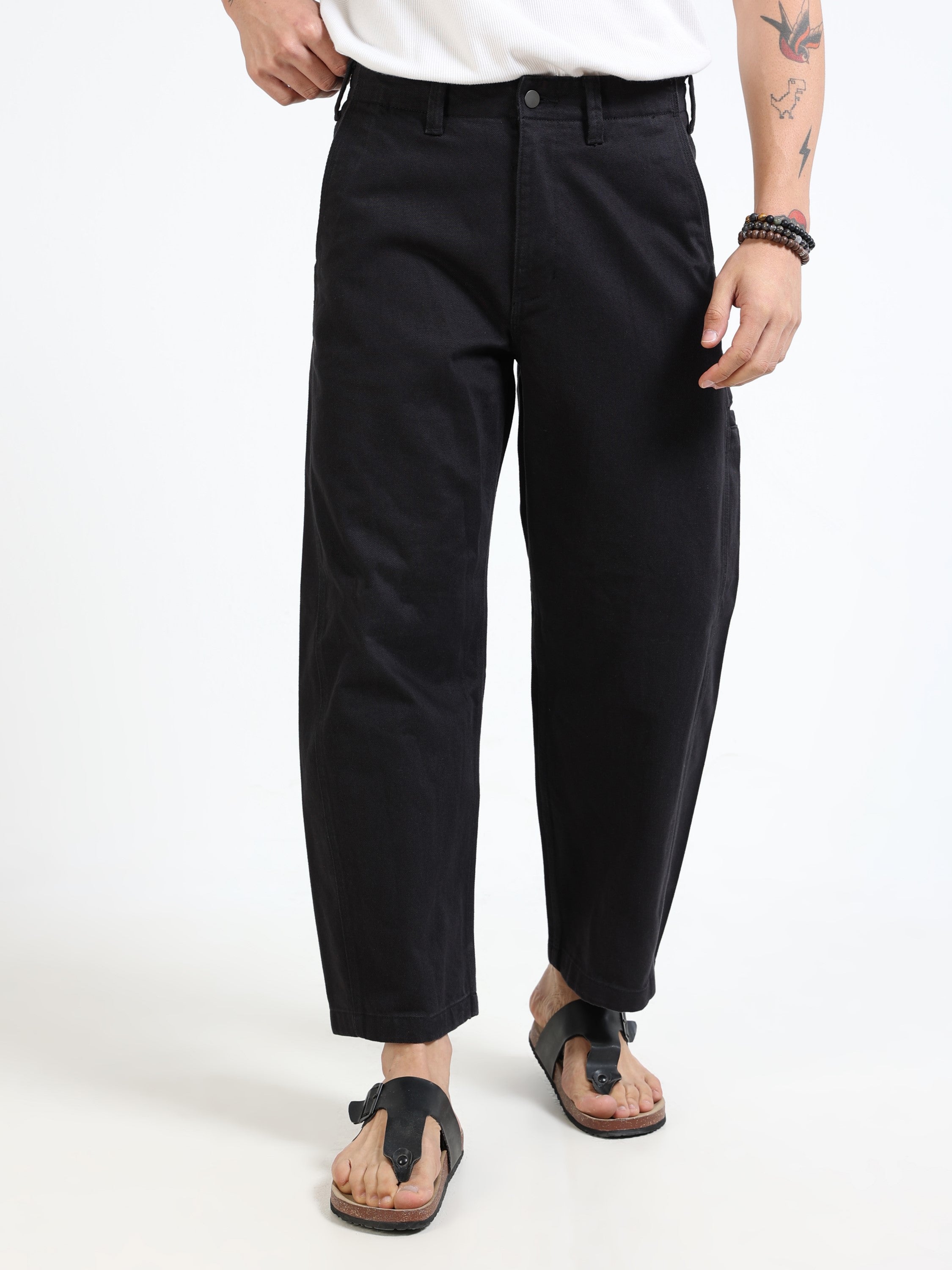 Men Black Baggy Fit Pants