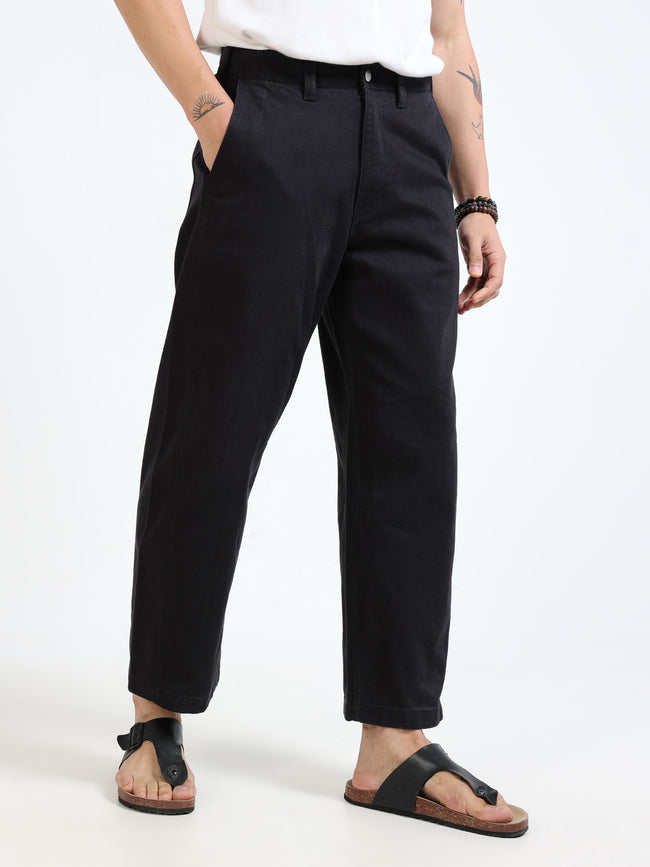 Men Black Baggy Fit Pants
