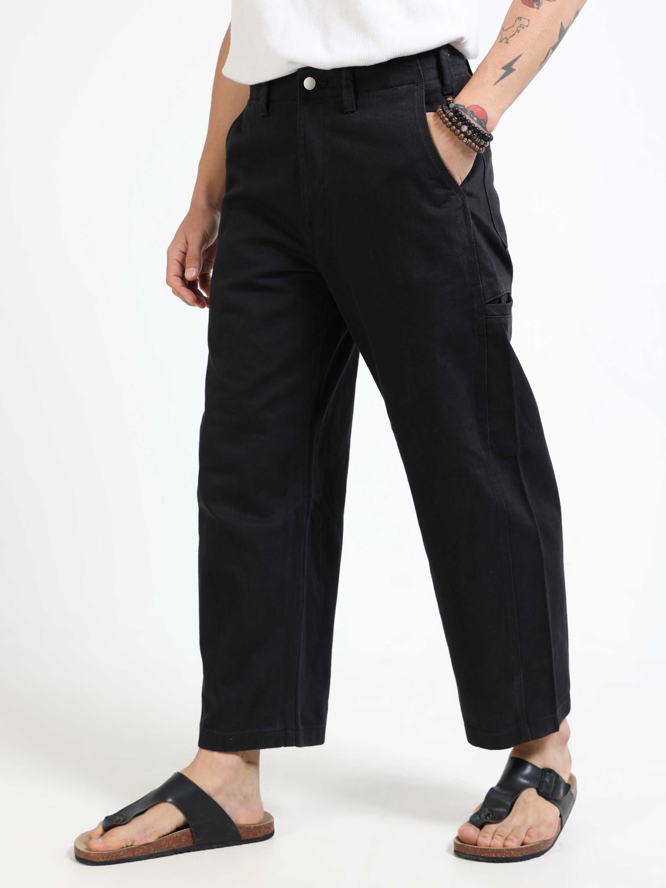 Men Black Baggy Fit Pants