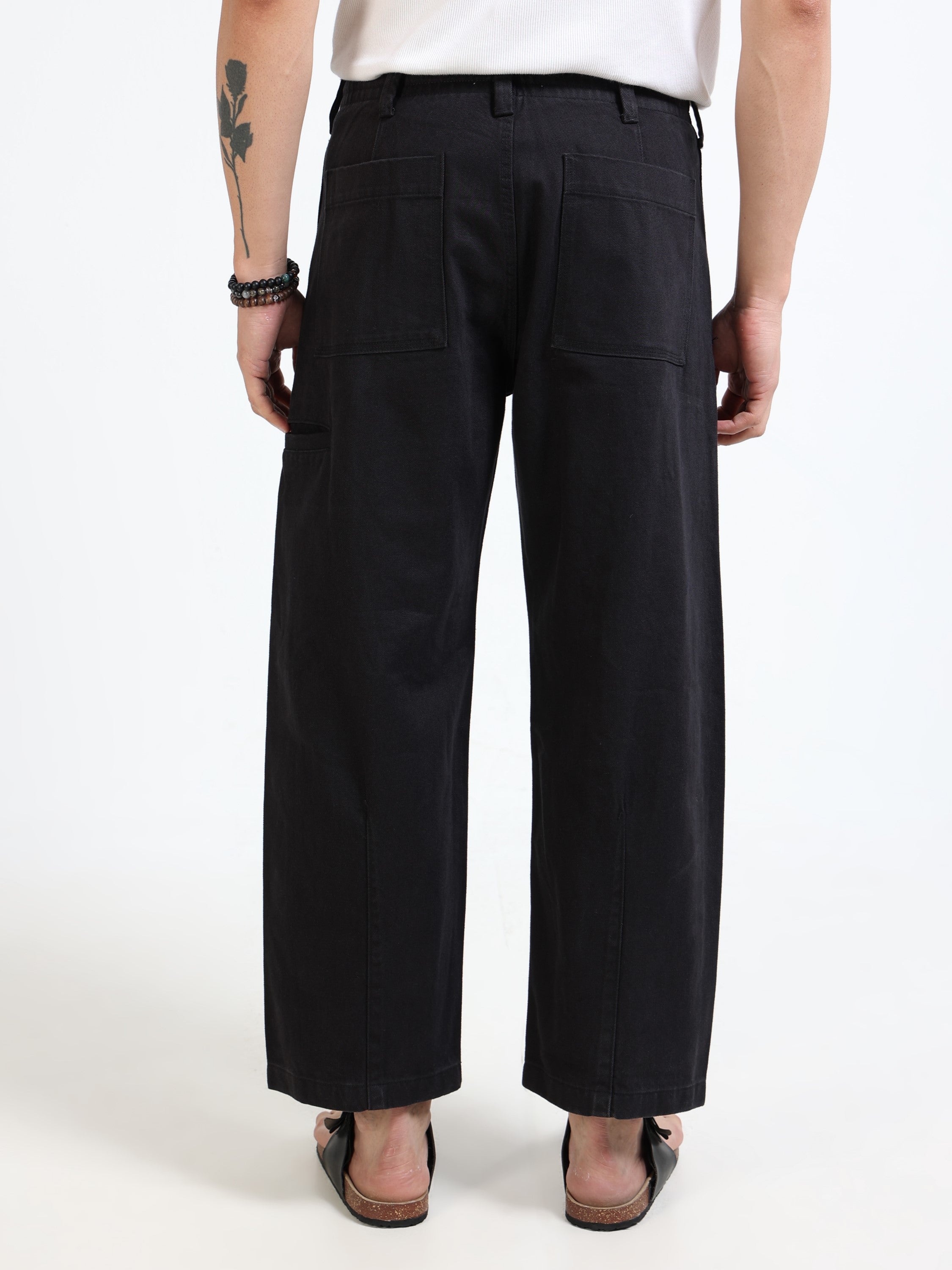 Men Black Baggy Fit Pants