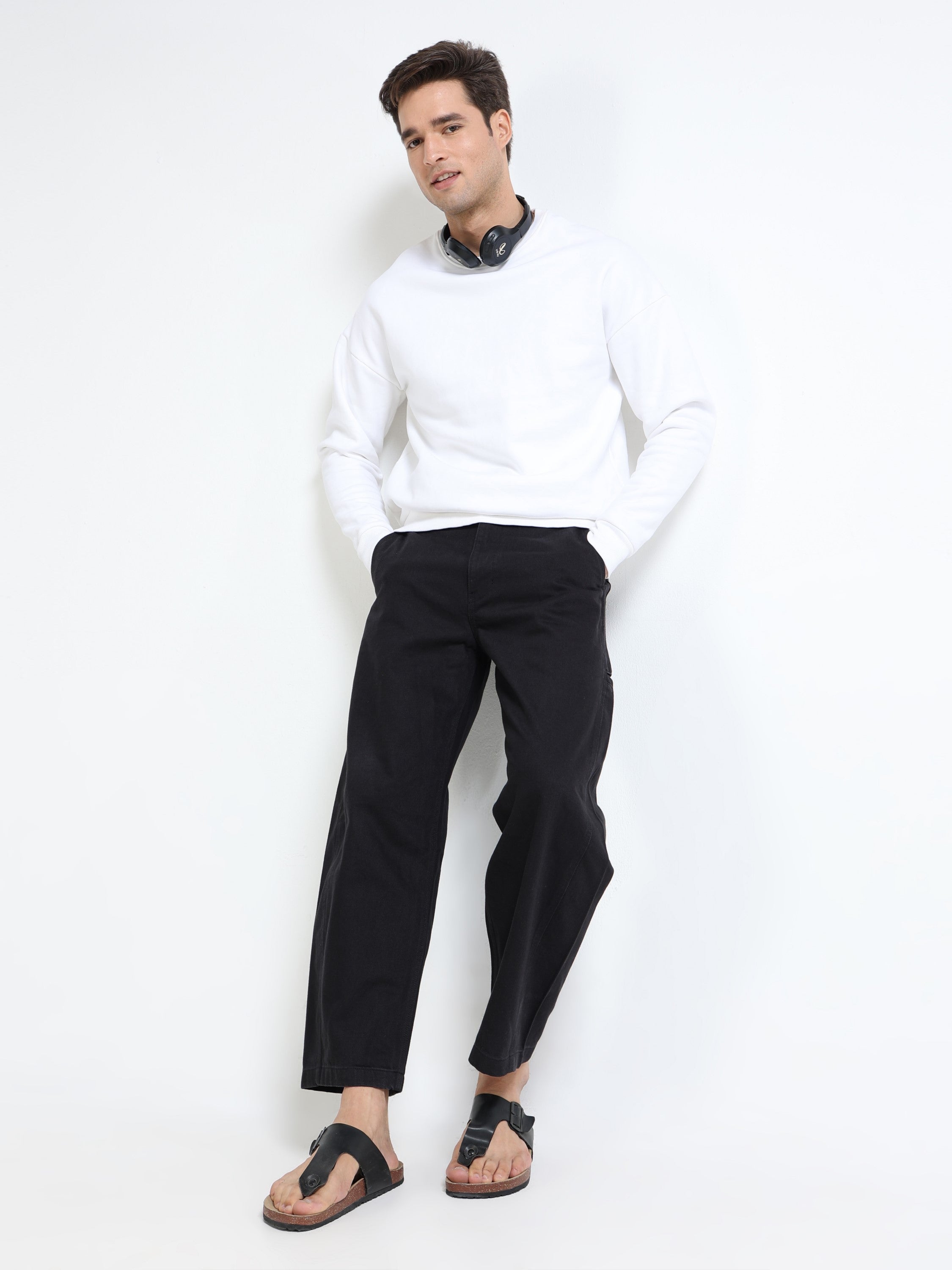Men Black Baggy Fit Pants