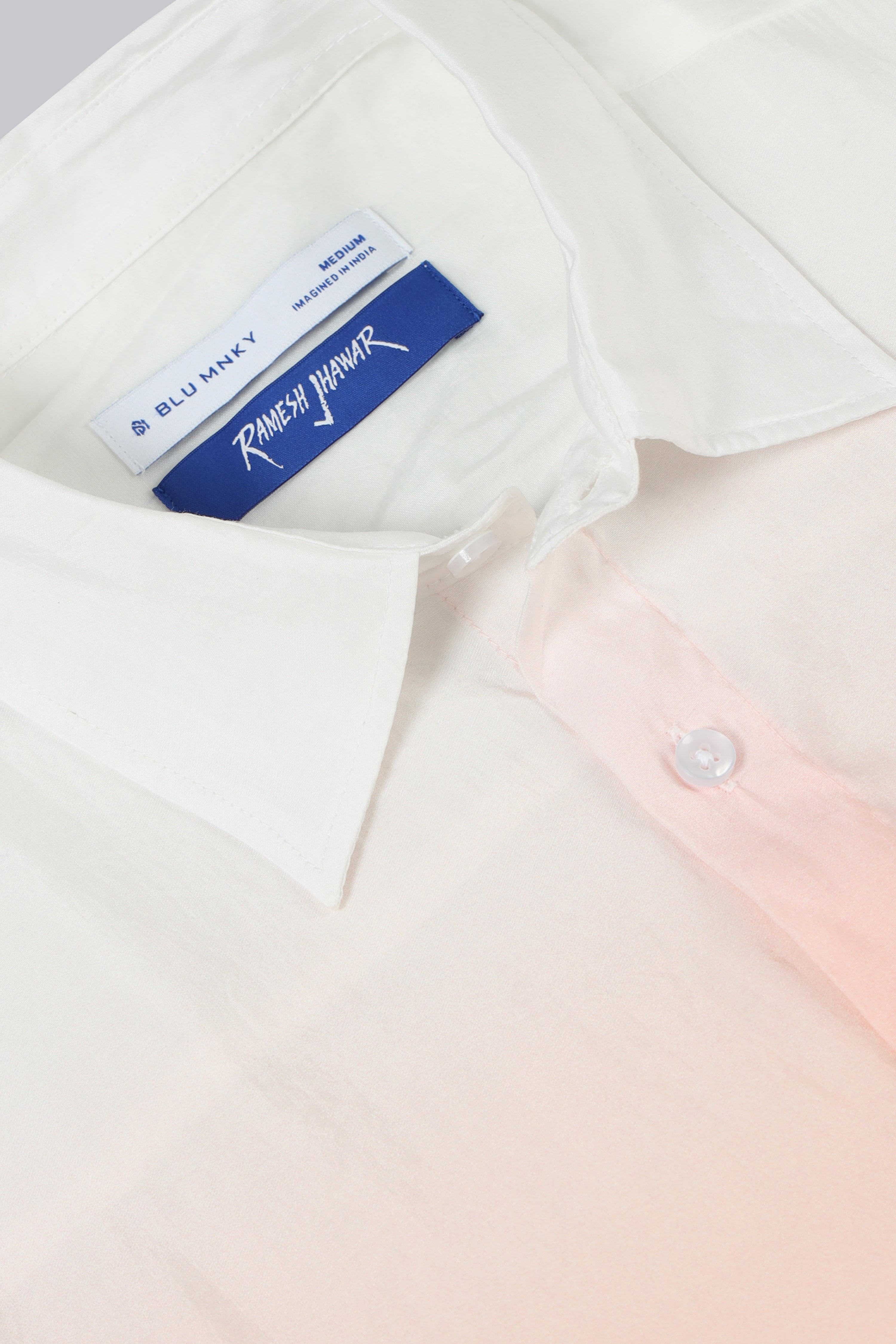 Men Peach Oversized Print Shirt