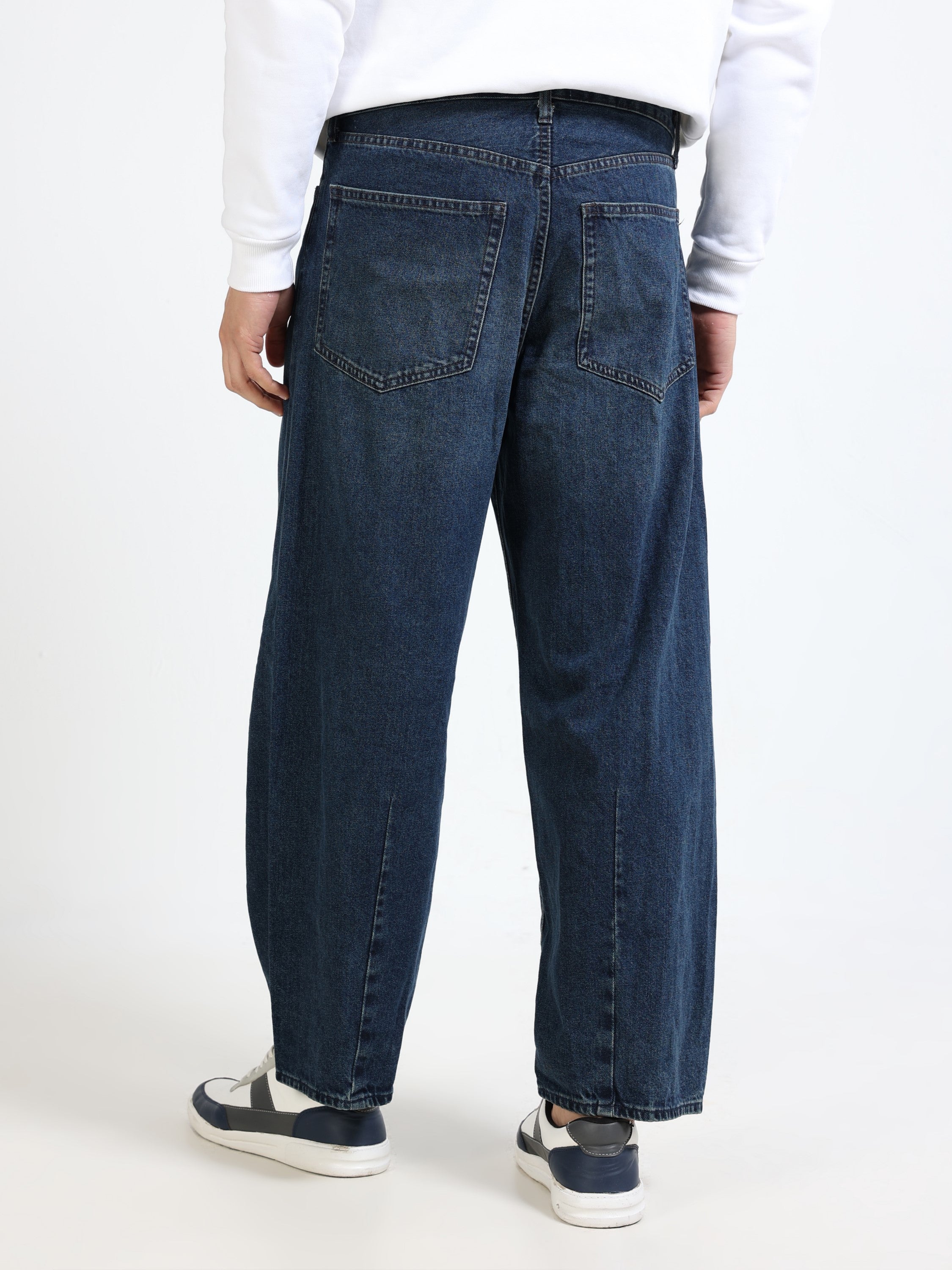 Men Denim Navy Baggy Jeans