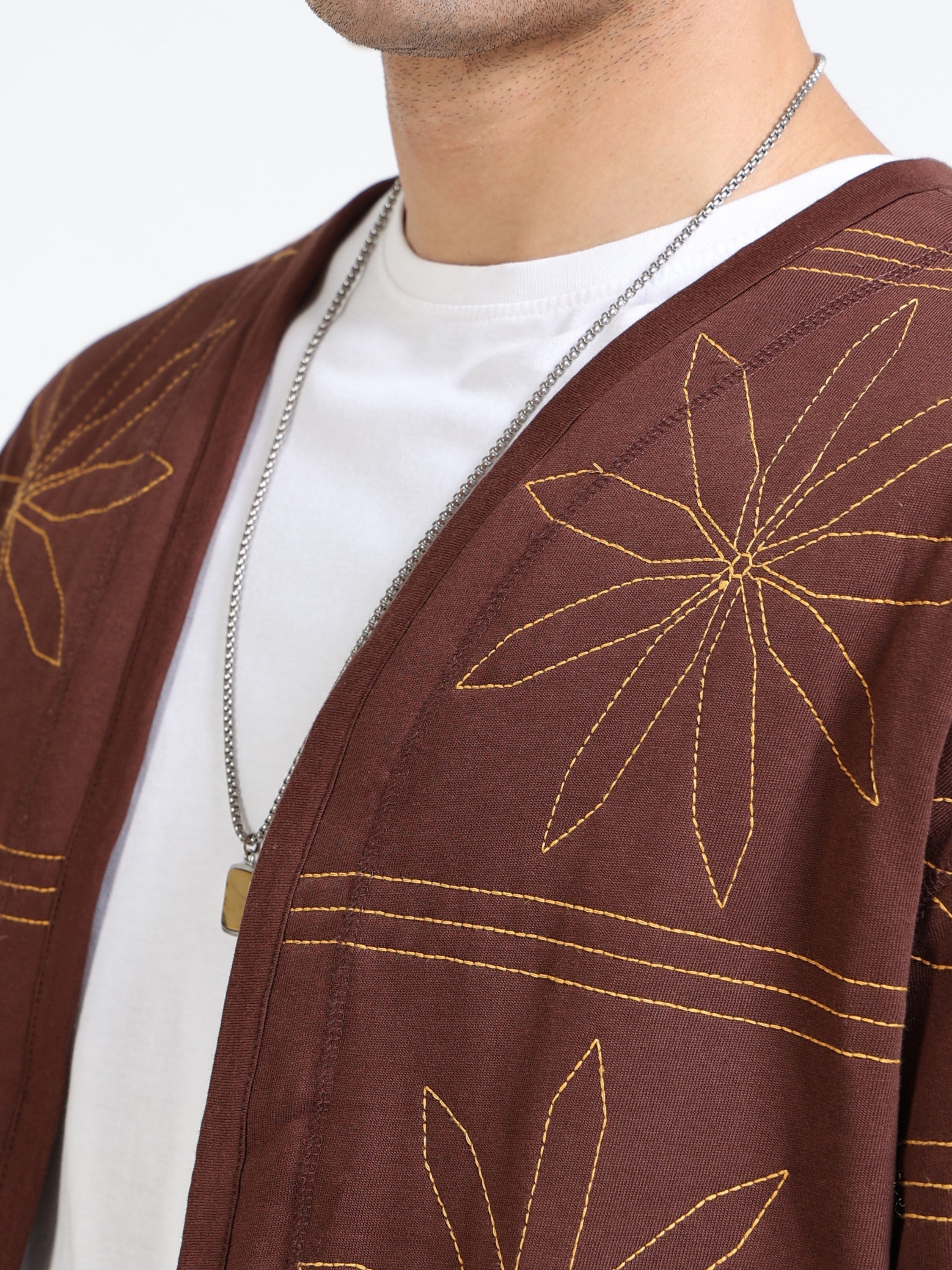 Men Brown Quilted Jacket