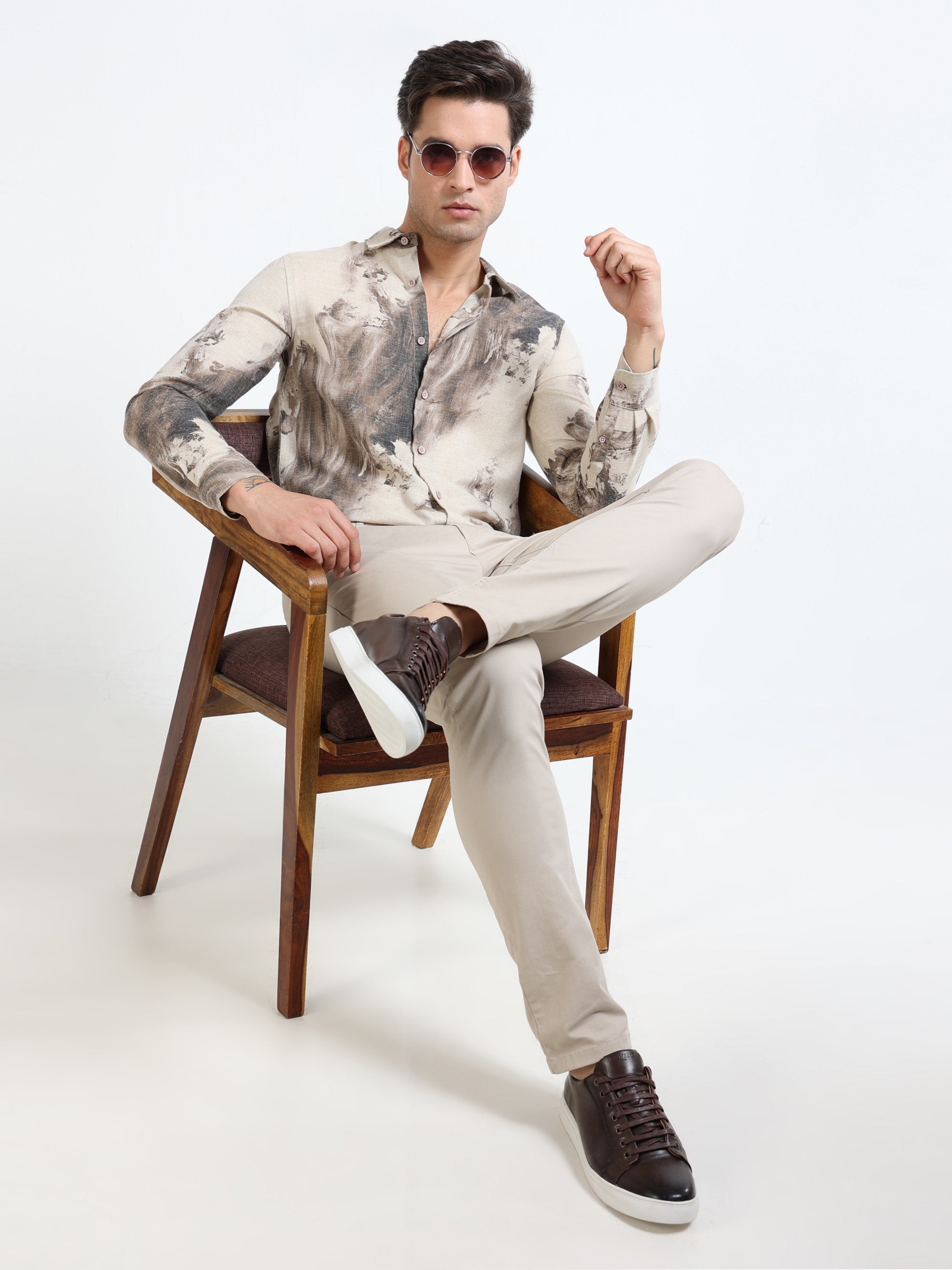 Men Beige Slim Fit Pant