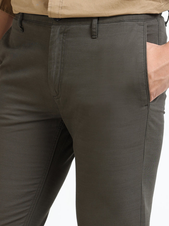 Men Green Slim Fit Pant