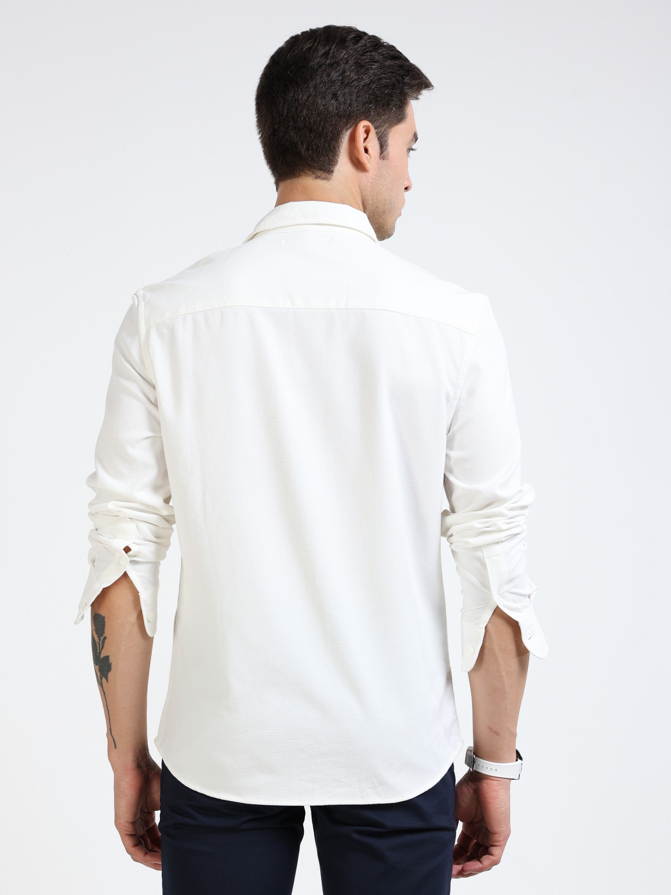 Men White Regular Fit Shirt