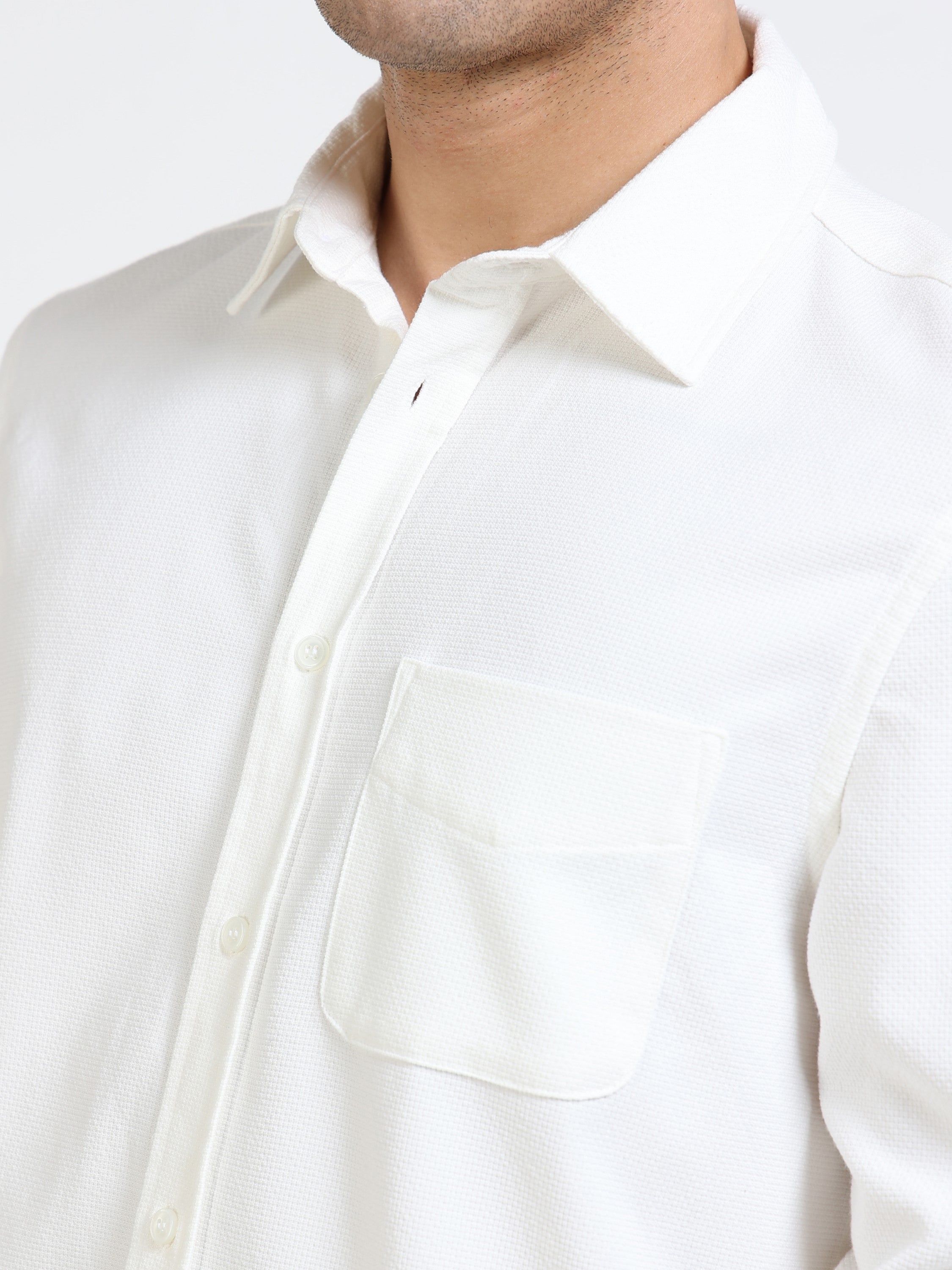 Men White Regular Fit Shirt