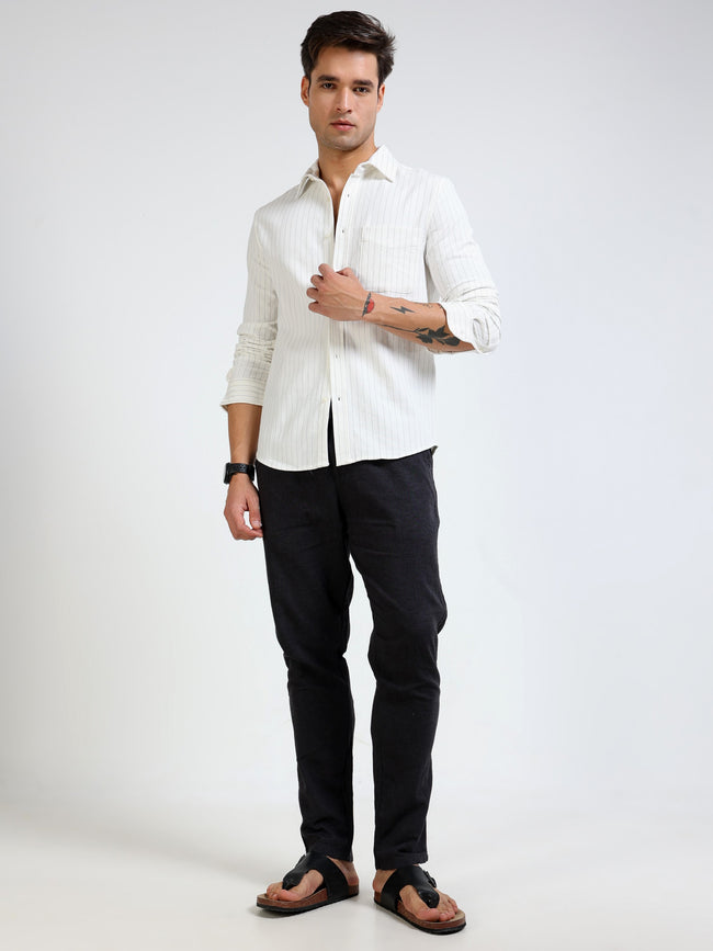 Men Black Relaxed Fit Pants