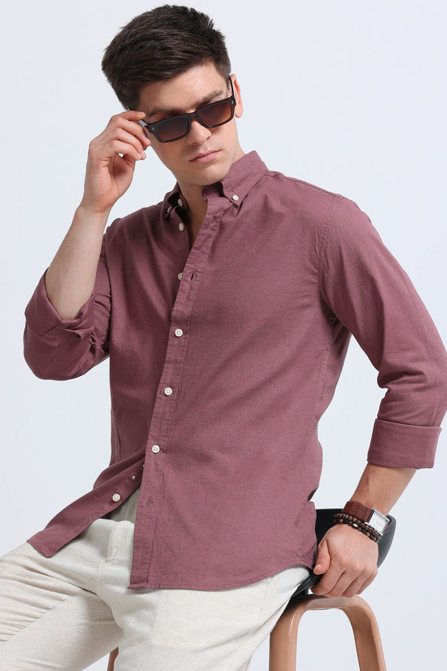 Men Pink Button-Down Shirt