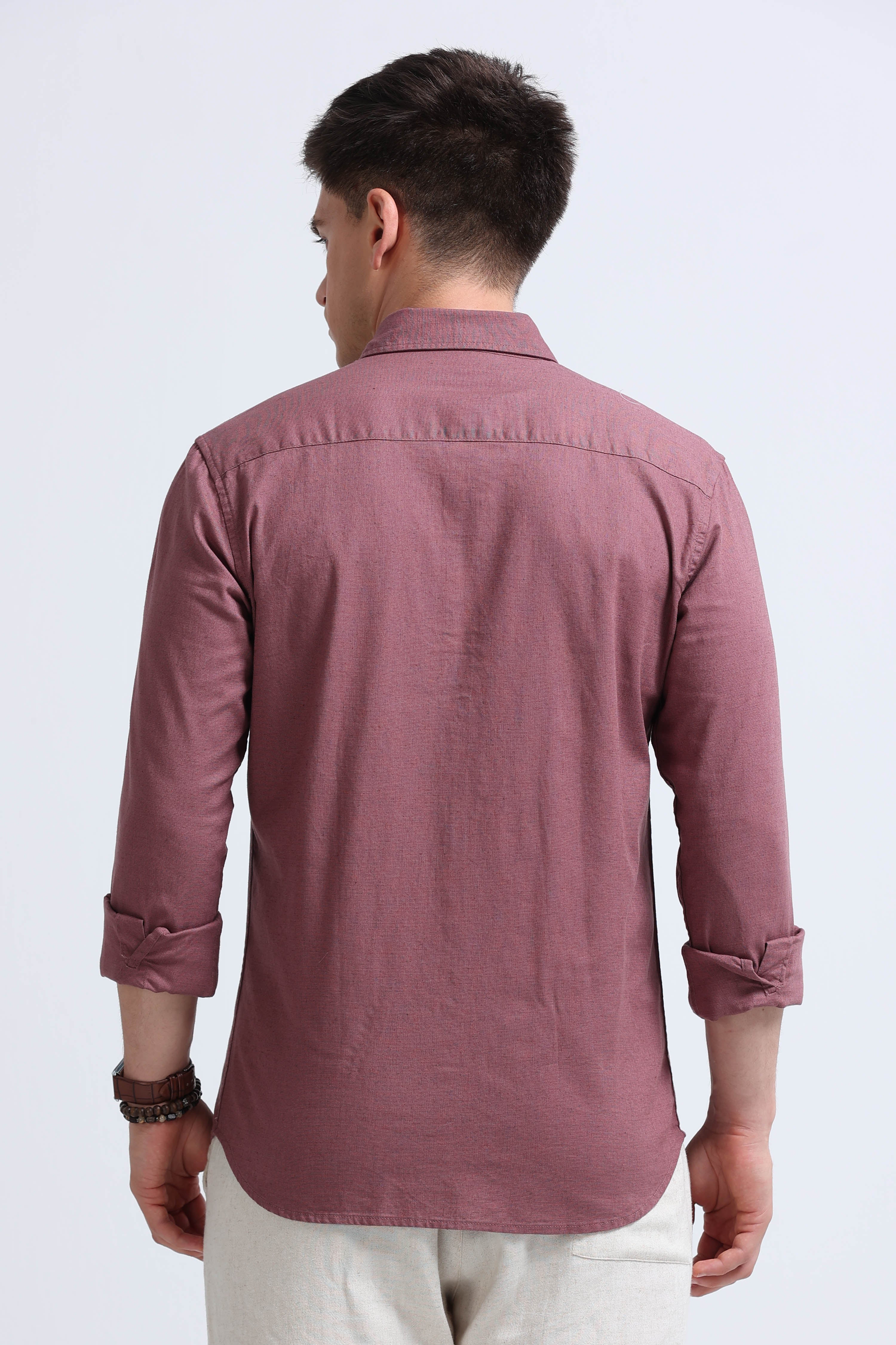 Men Pink Button-Down Shirt