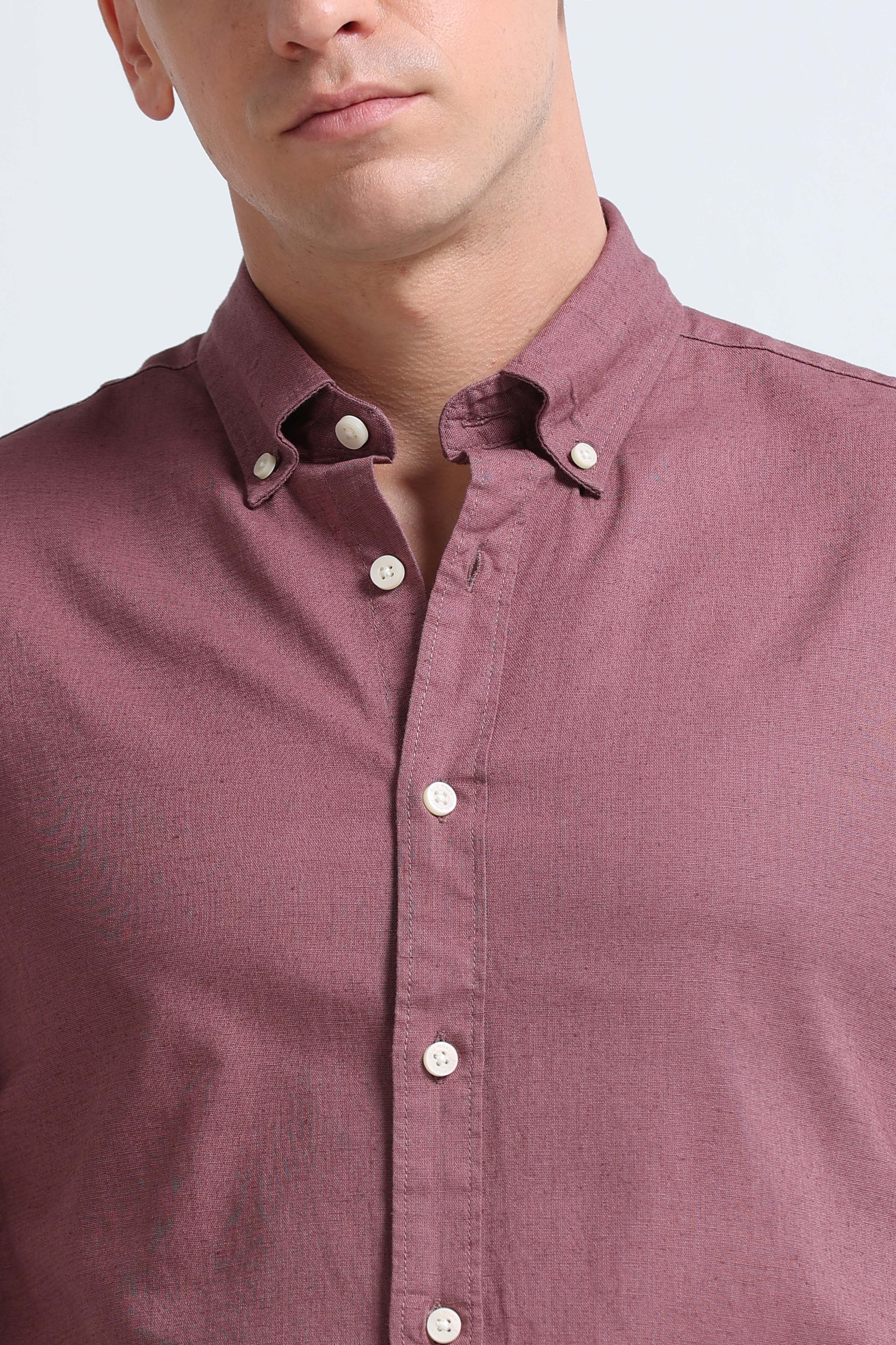 Men Pink Button-Down Shirt