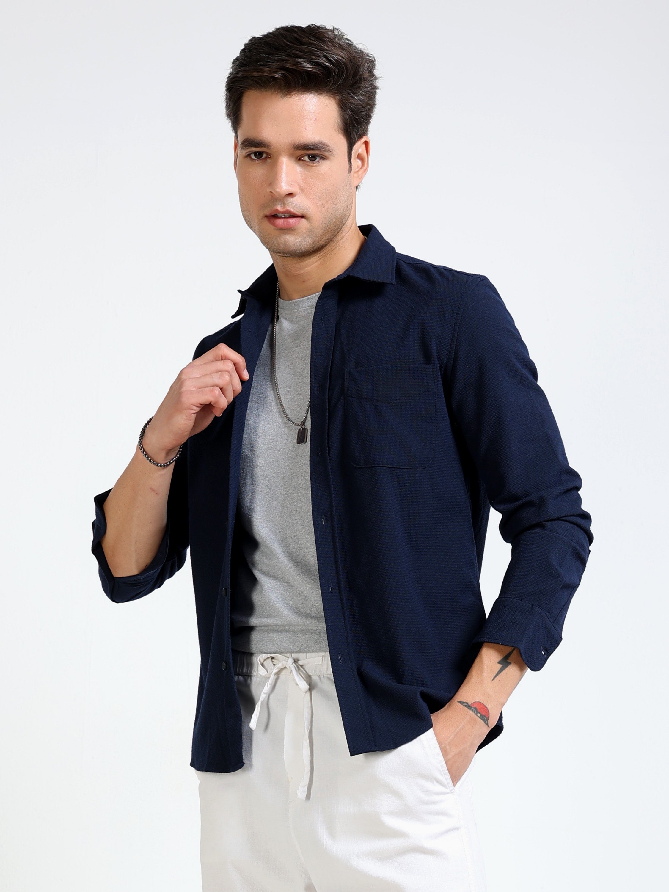 Men Blue Regular Fit Shirt
