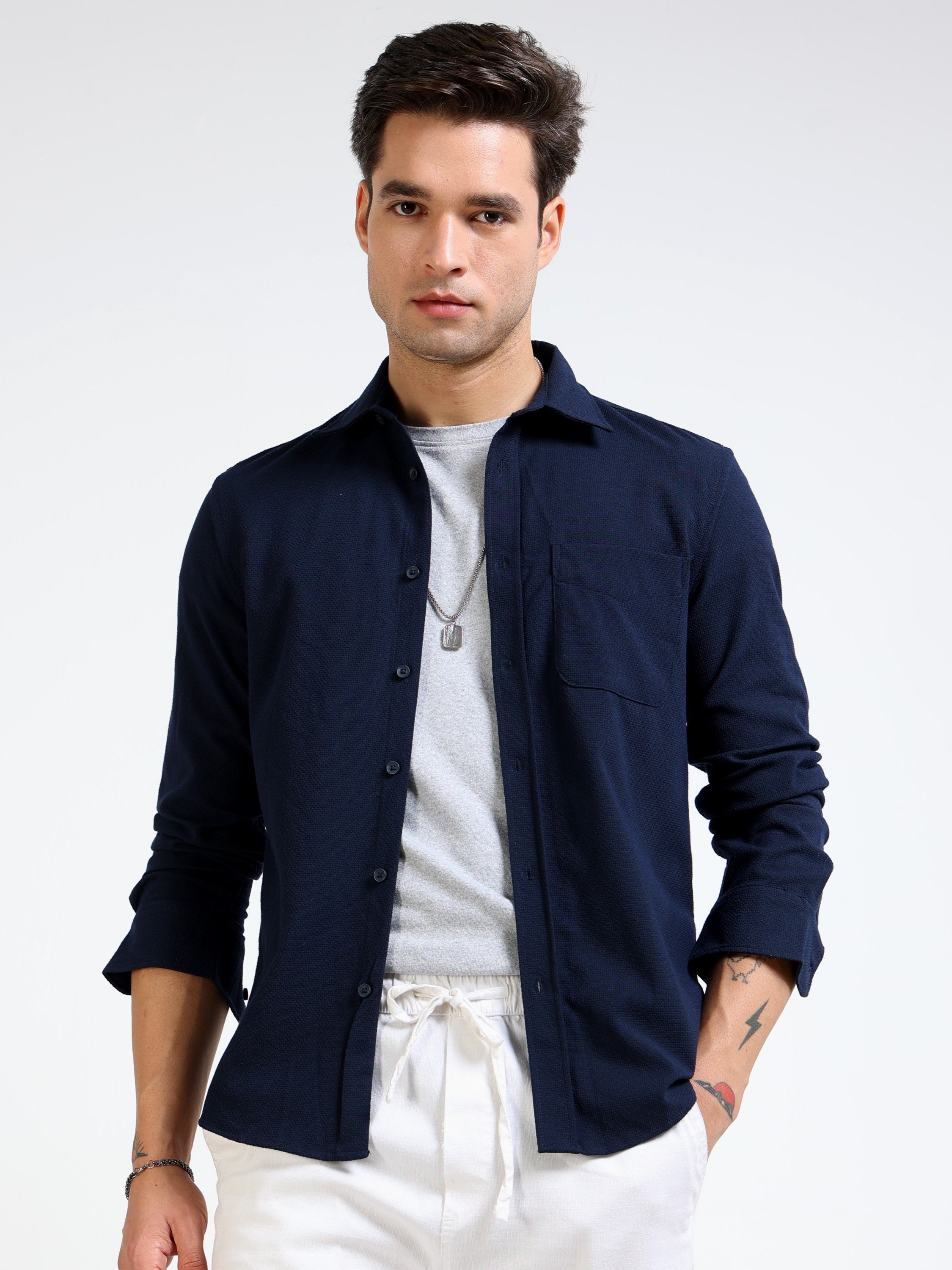 Men Blue Regular Fit Shirt