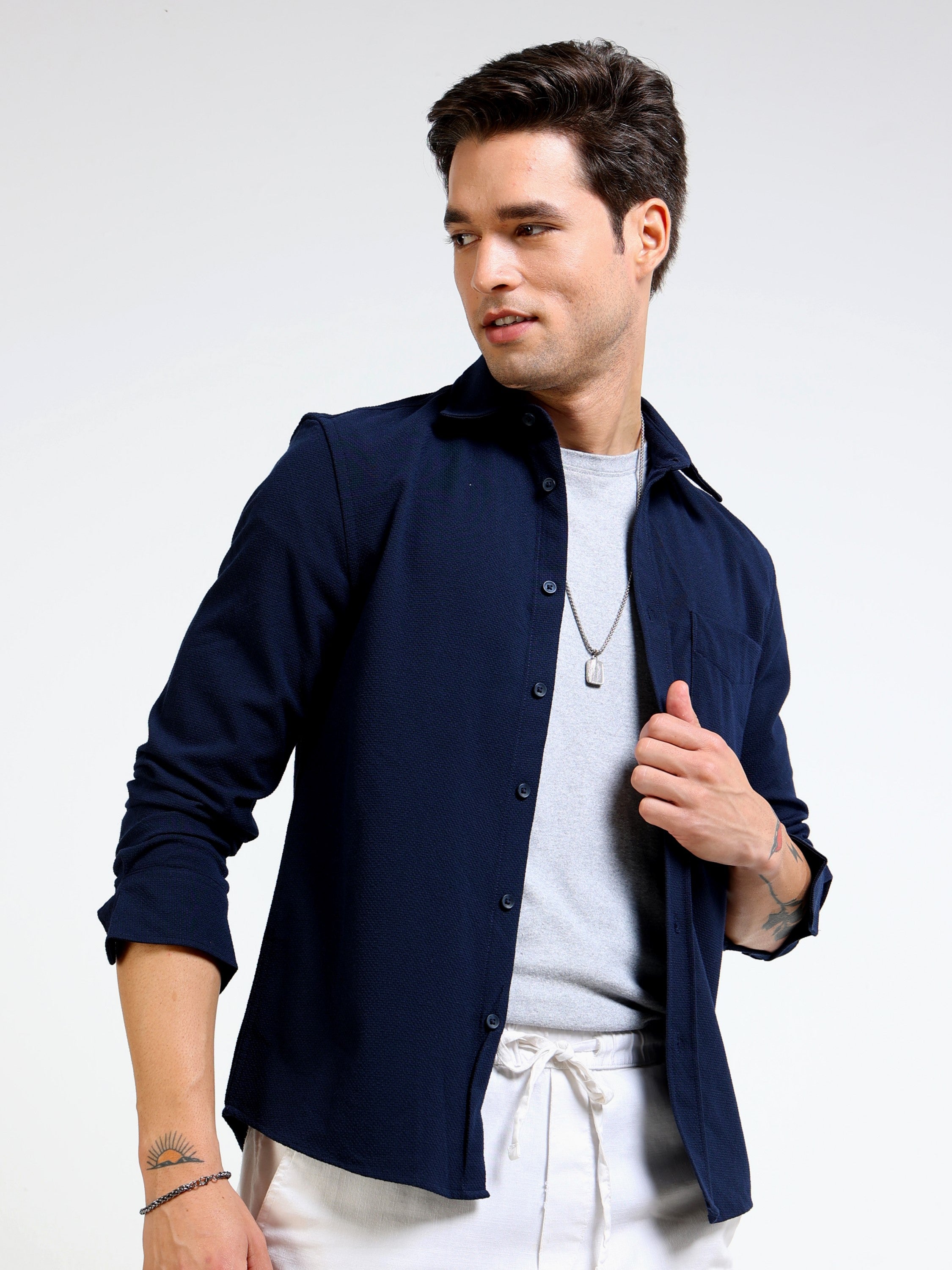 Men Blue Regular Fit Shirt