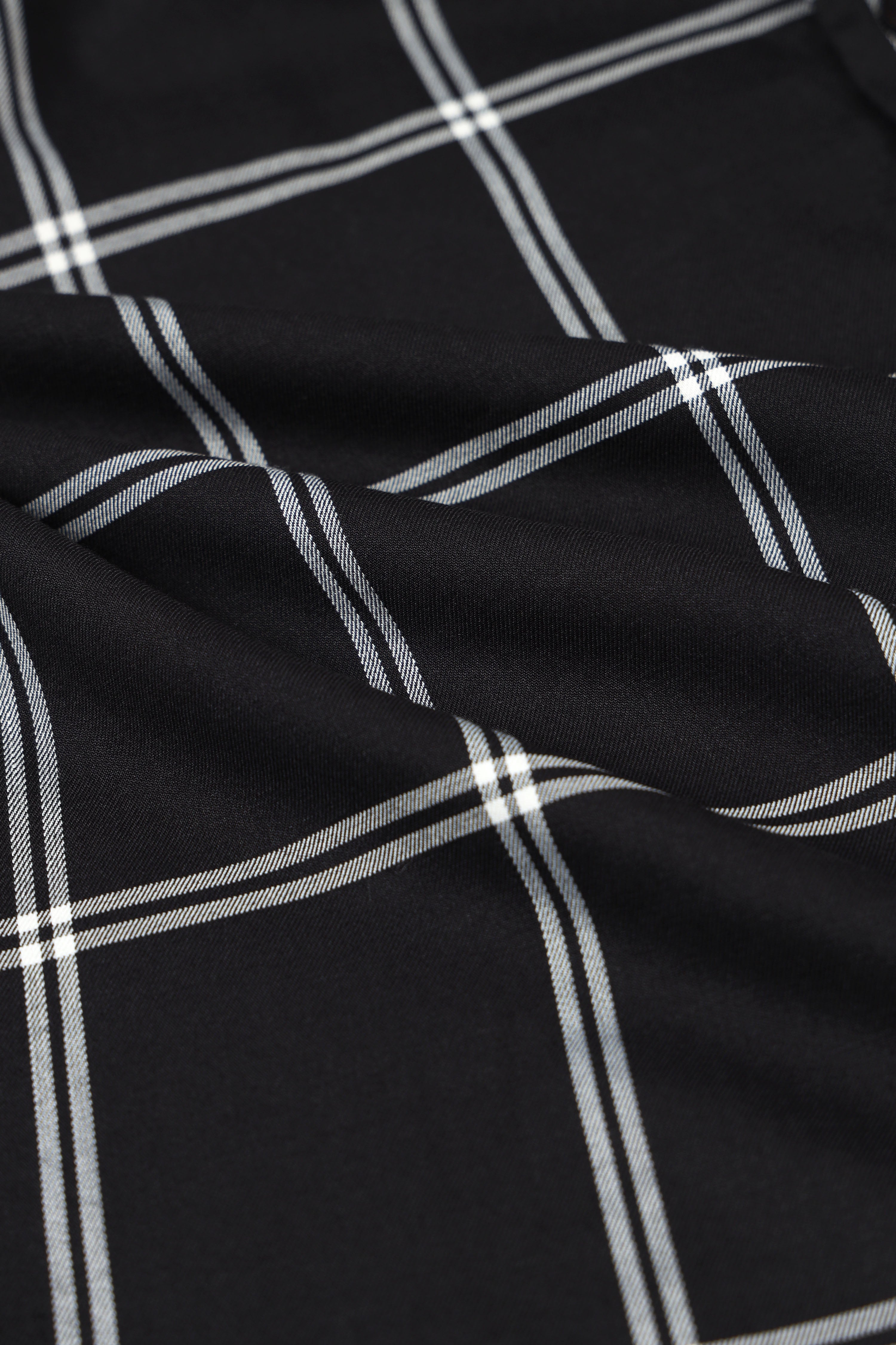 Men Black Premium Checked Shirt