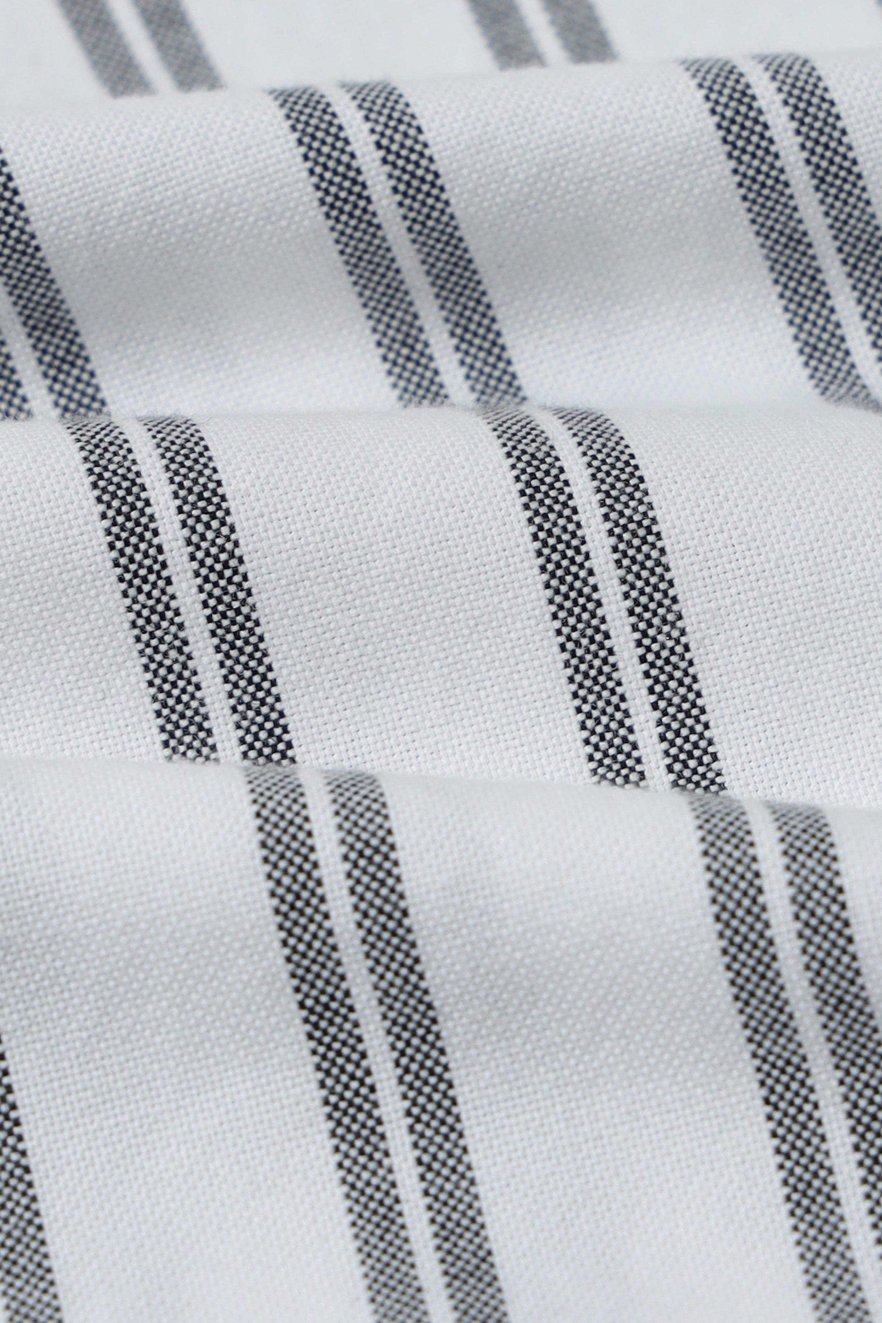 Men White Classic Striped Cotton Shirt