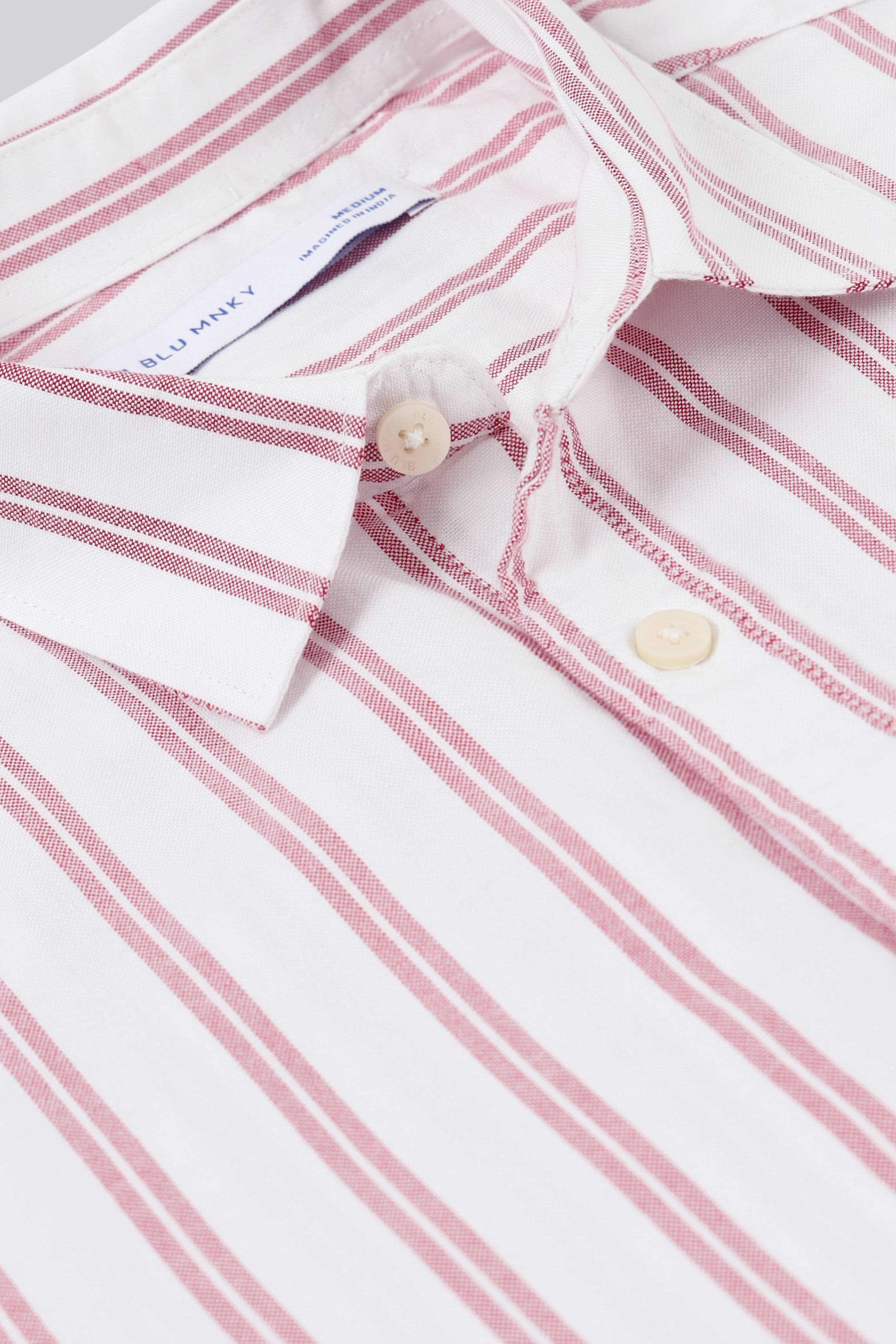 Men Red Classic Striped Cotton Shirt