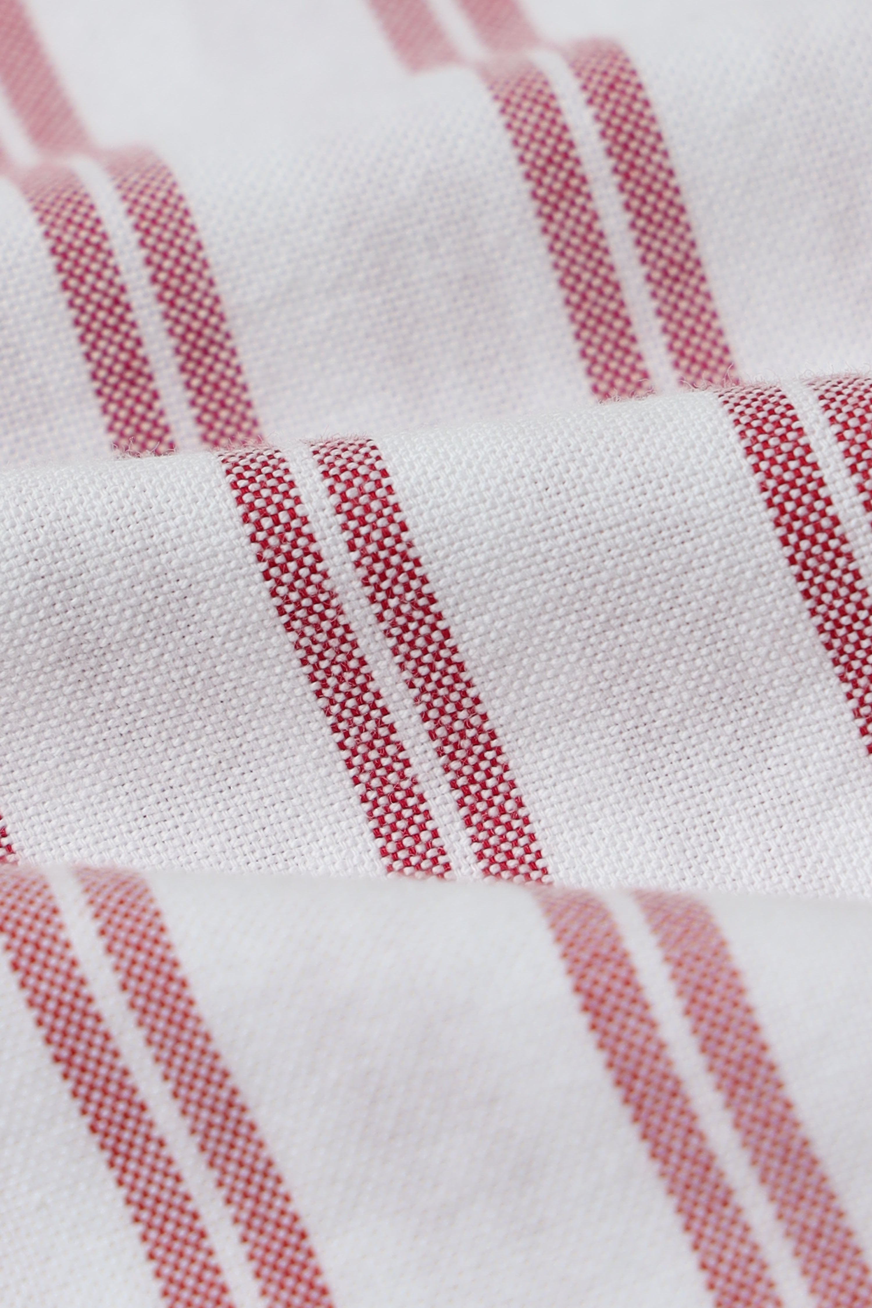Men Red Classic Striped Cotton Shirt