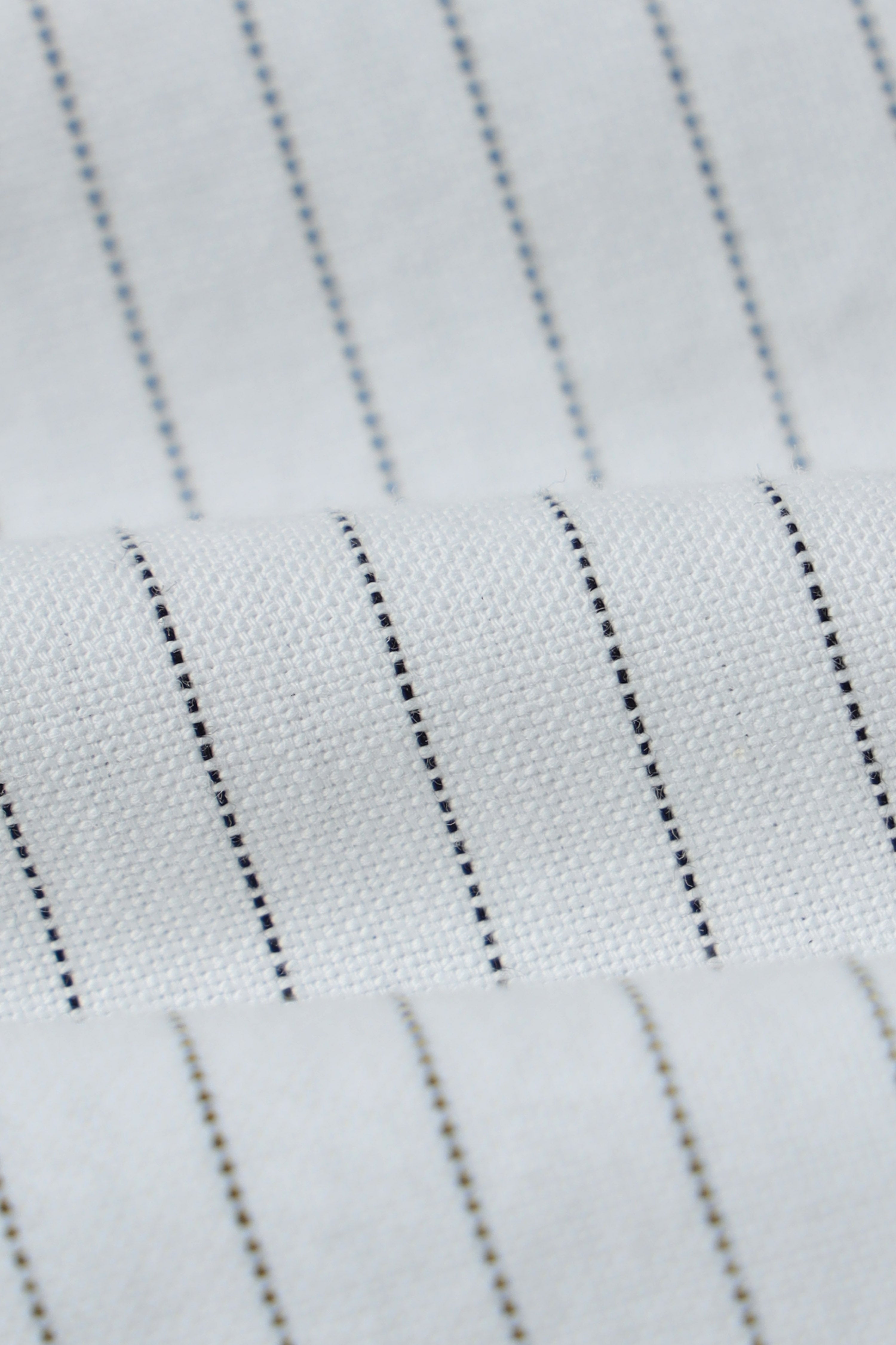 Men White Striped Cotton Shirt