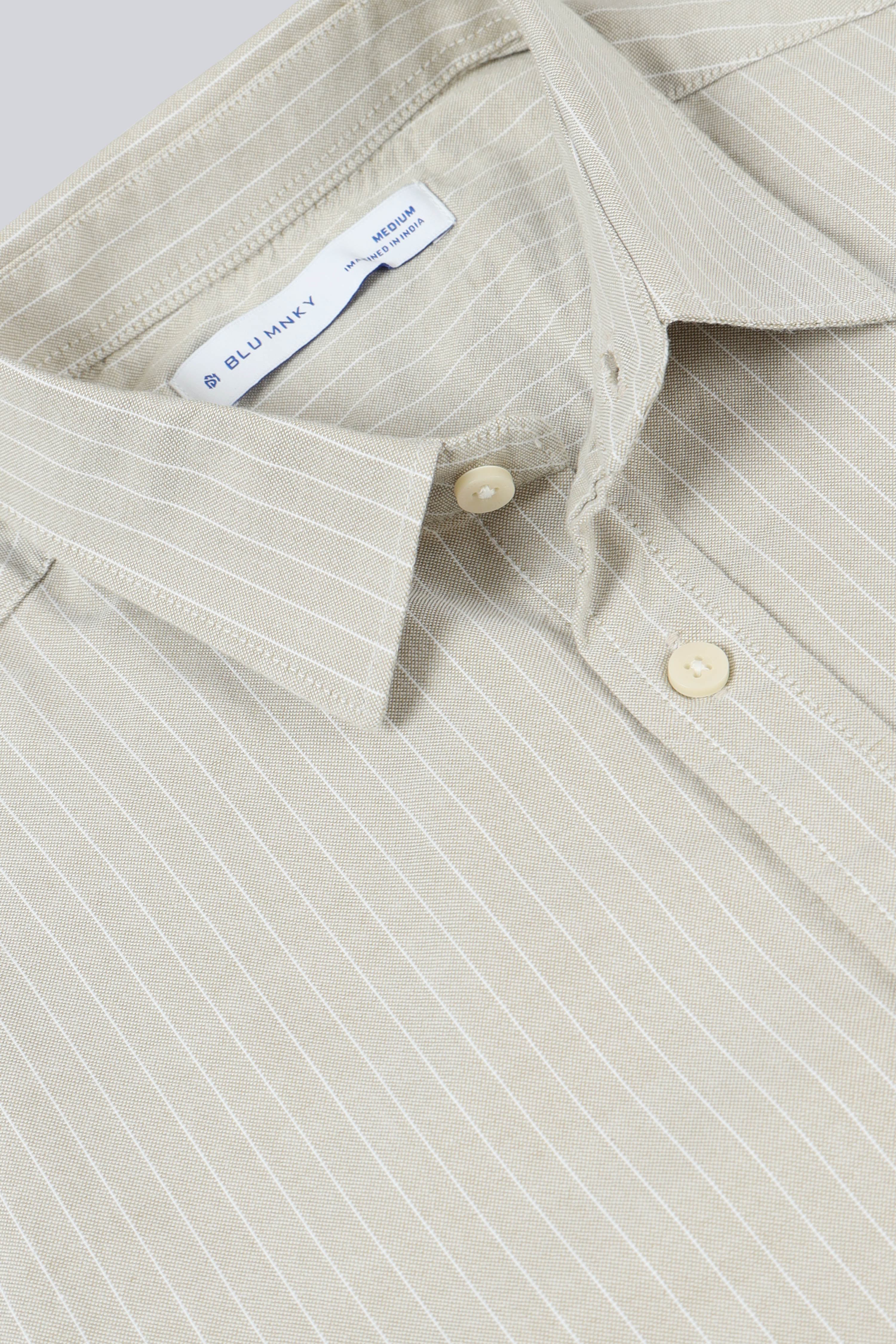 Men Beige Striped Cotton Shirt