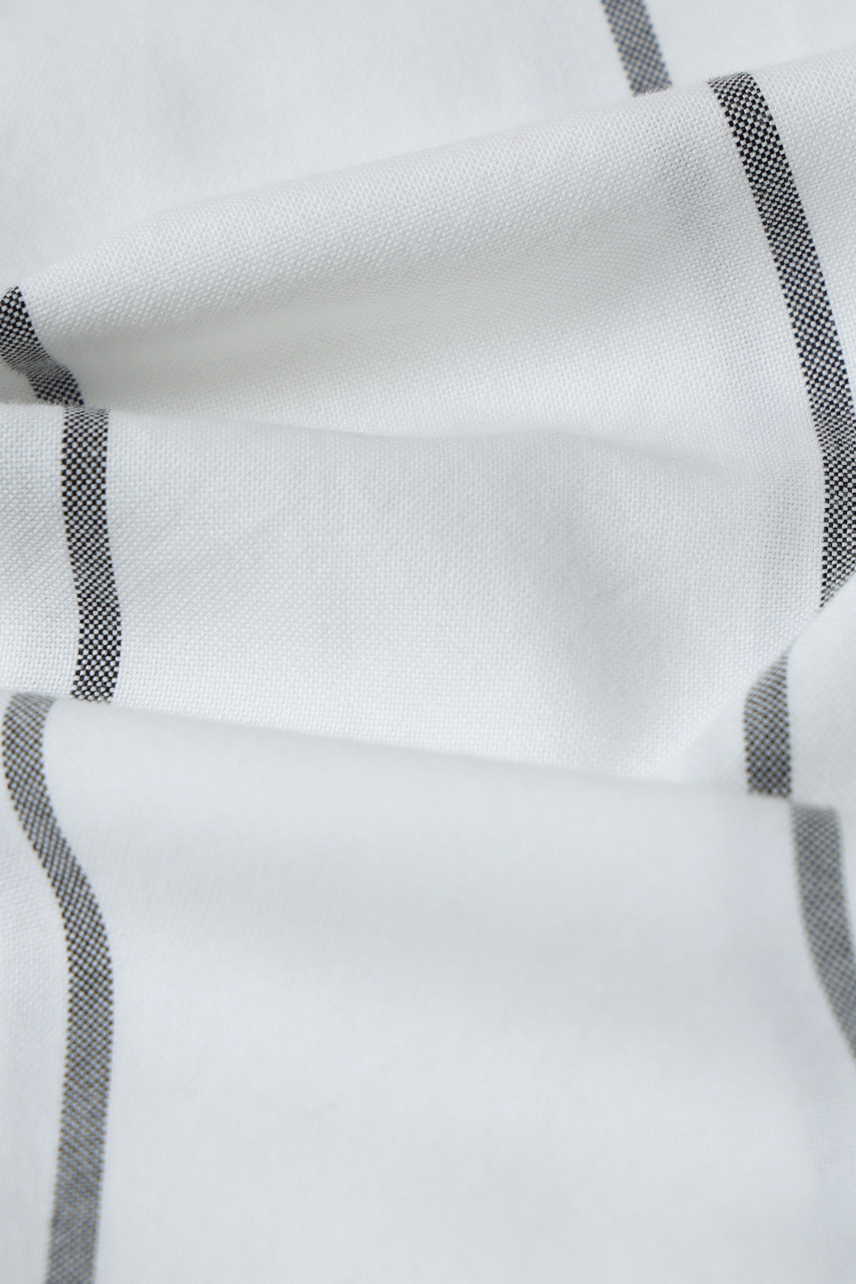 Men White Classic Striped Cotton Shirt