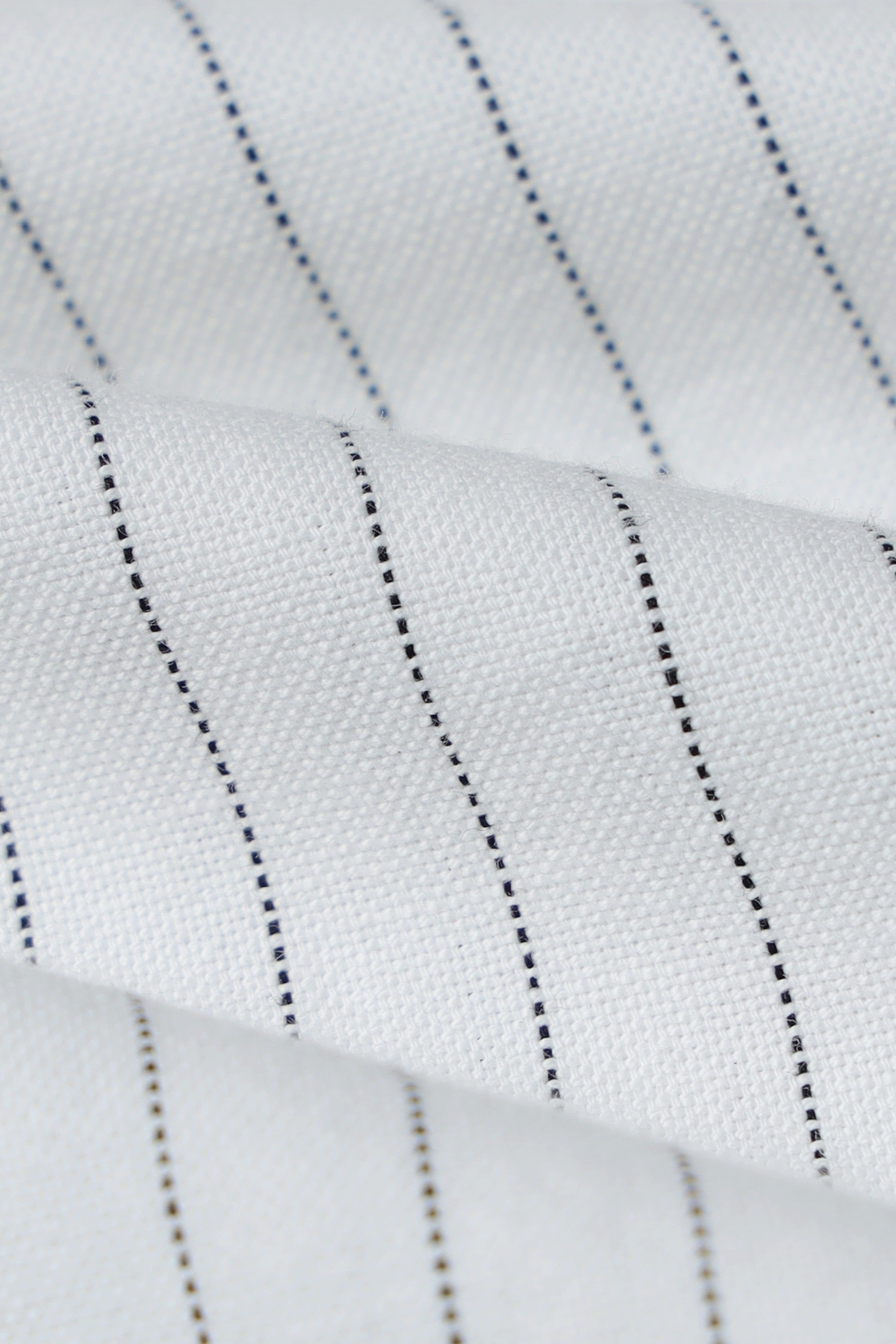 Men Off White Striped Cotton Shirt
