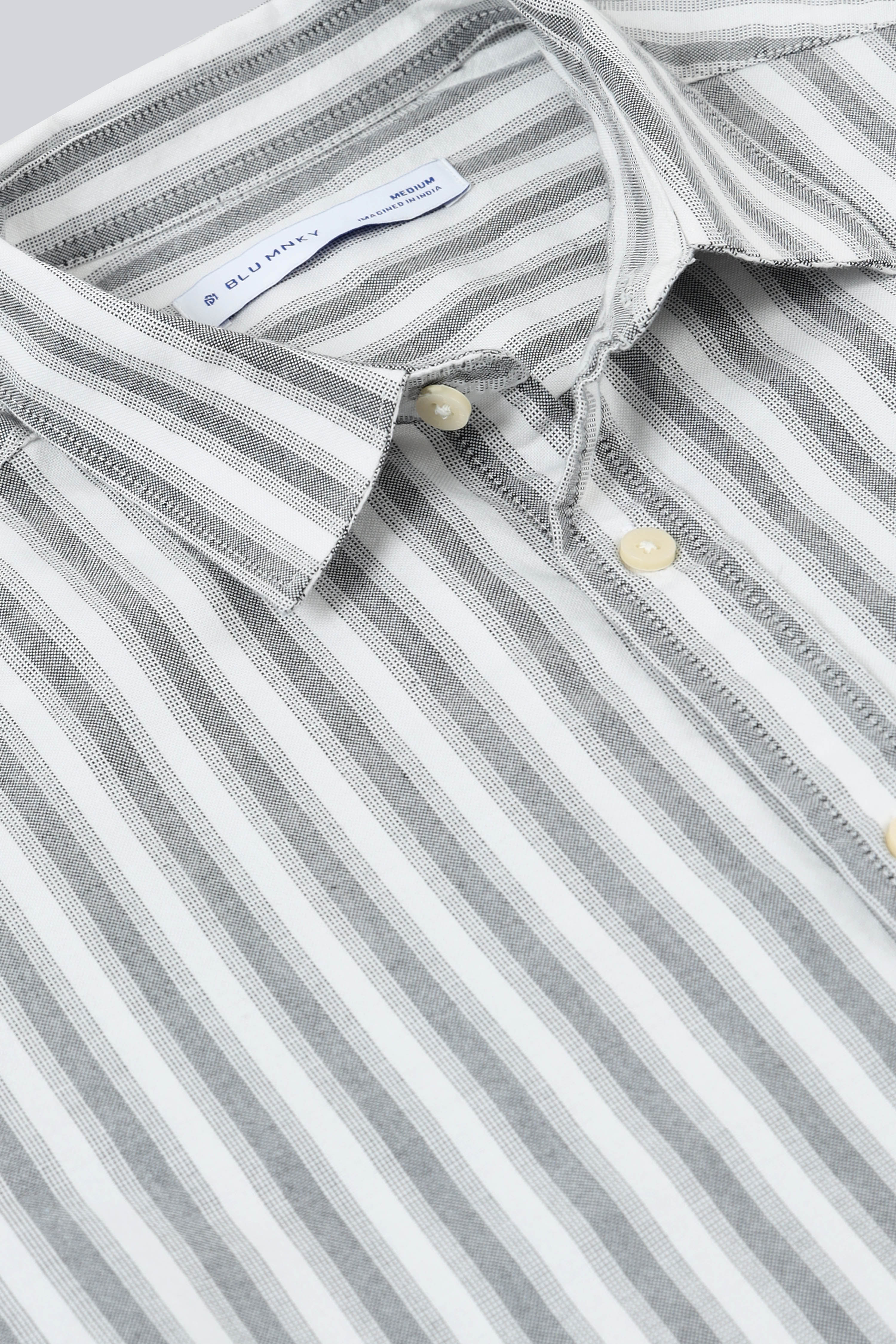Men Black Classic Striped Cotton Shirt