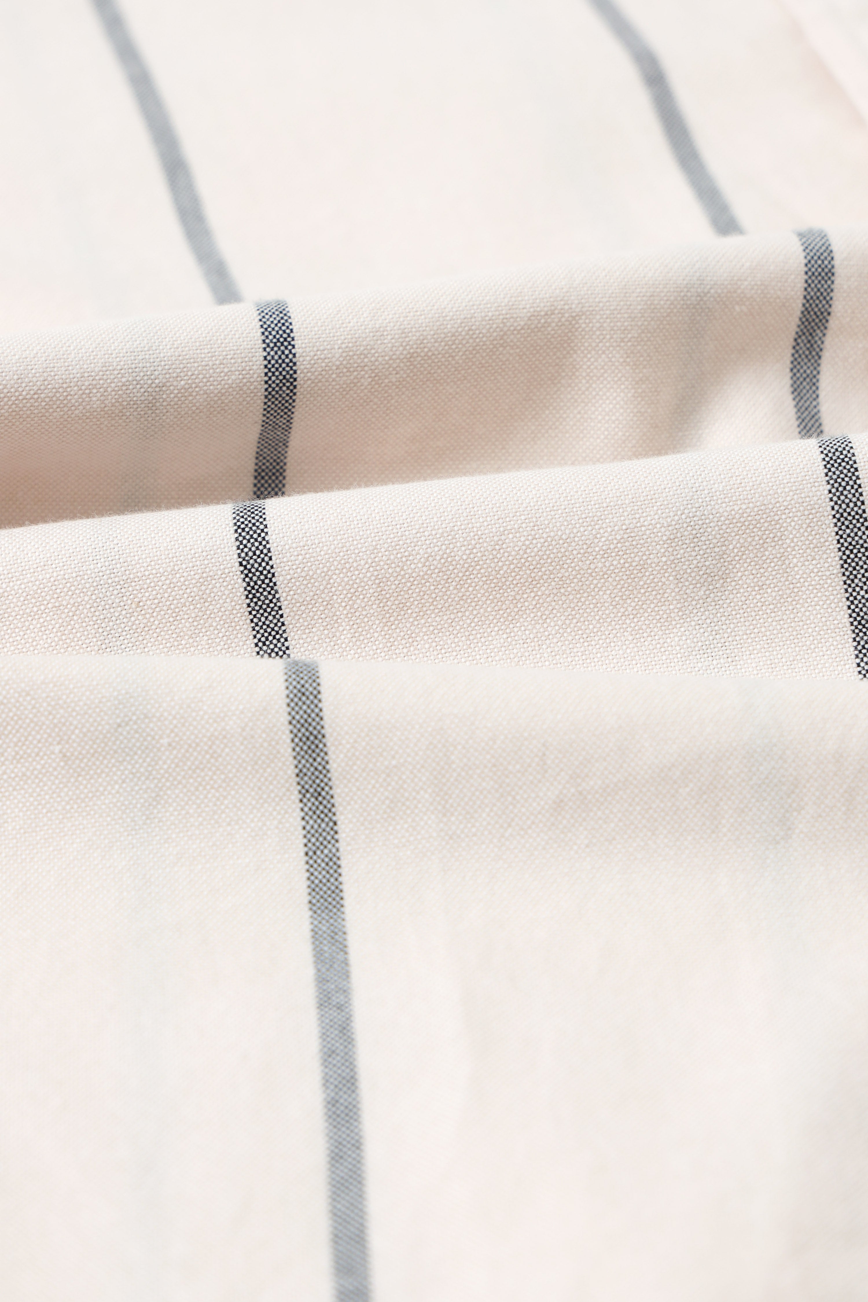 Men Cream Classic Striped Cotton Shirt