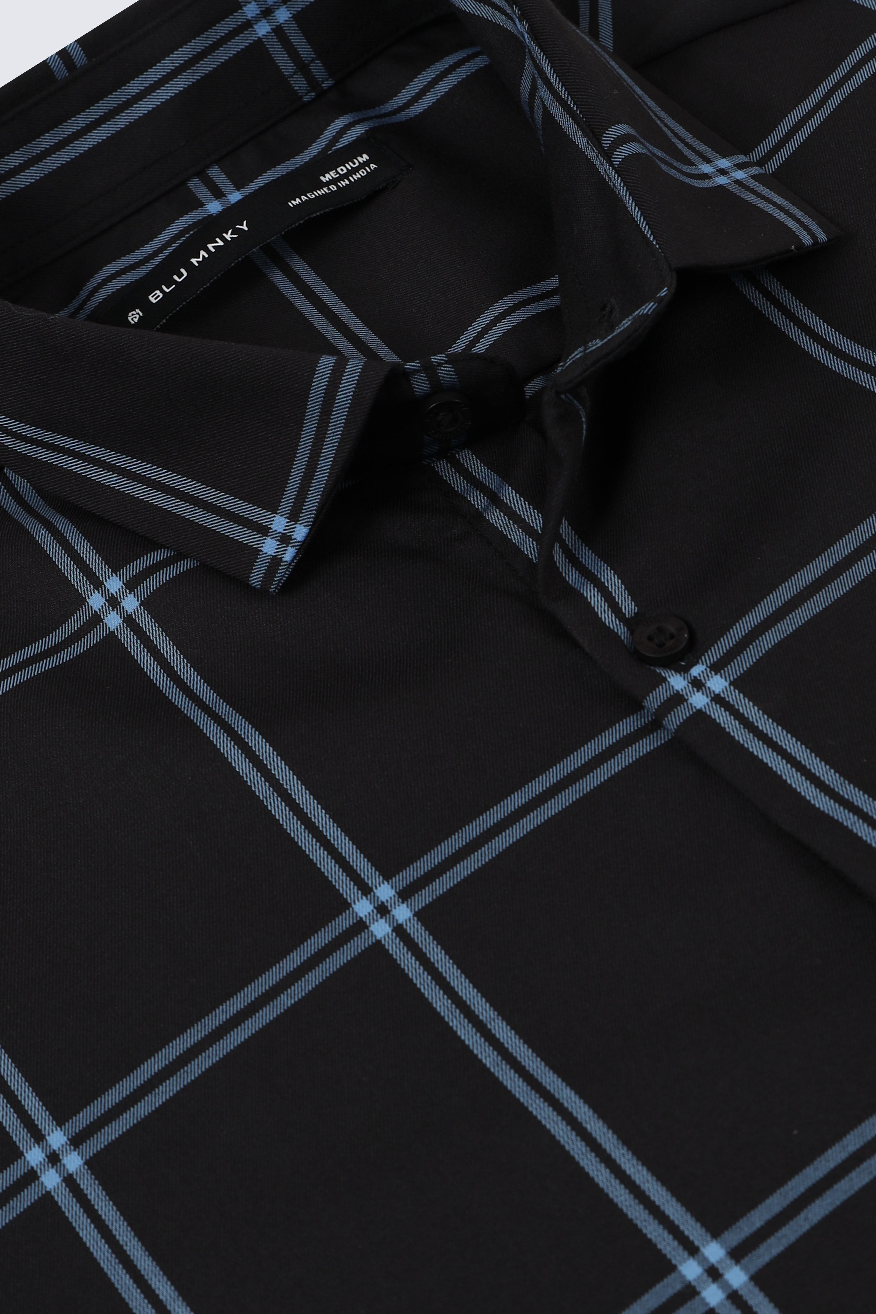 Men Black Premium Checked Shirt
