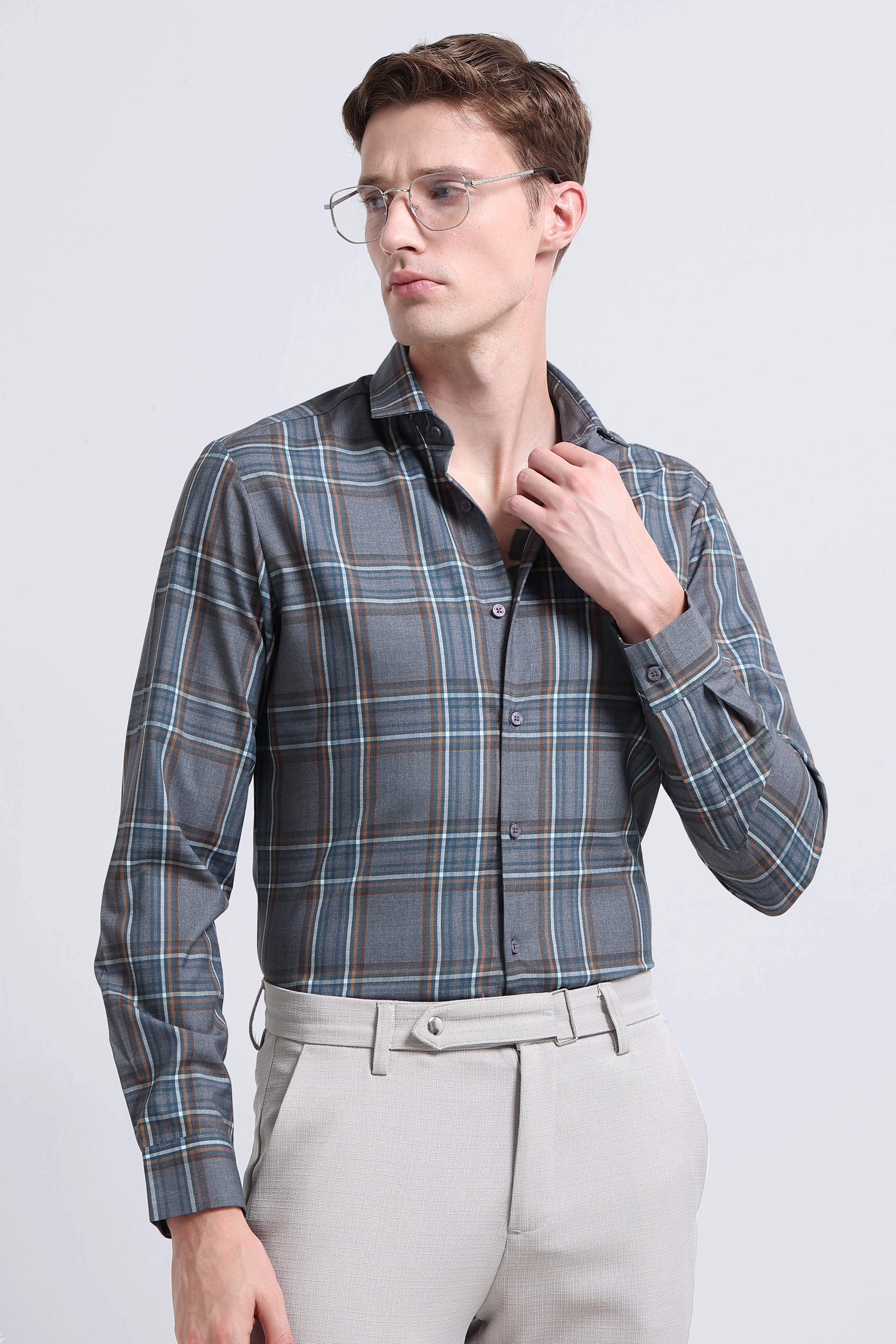 Men Multi Checked Slim Fit Shirt