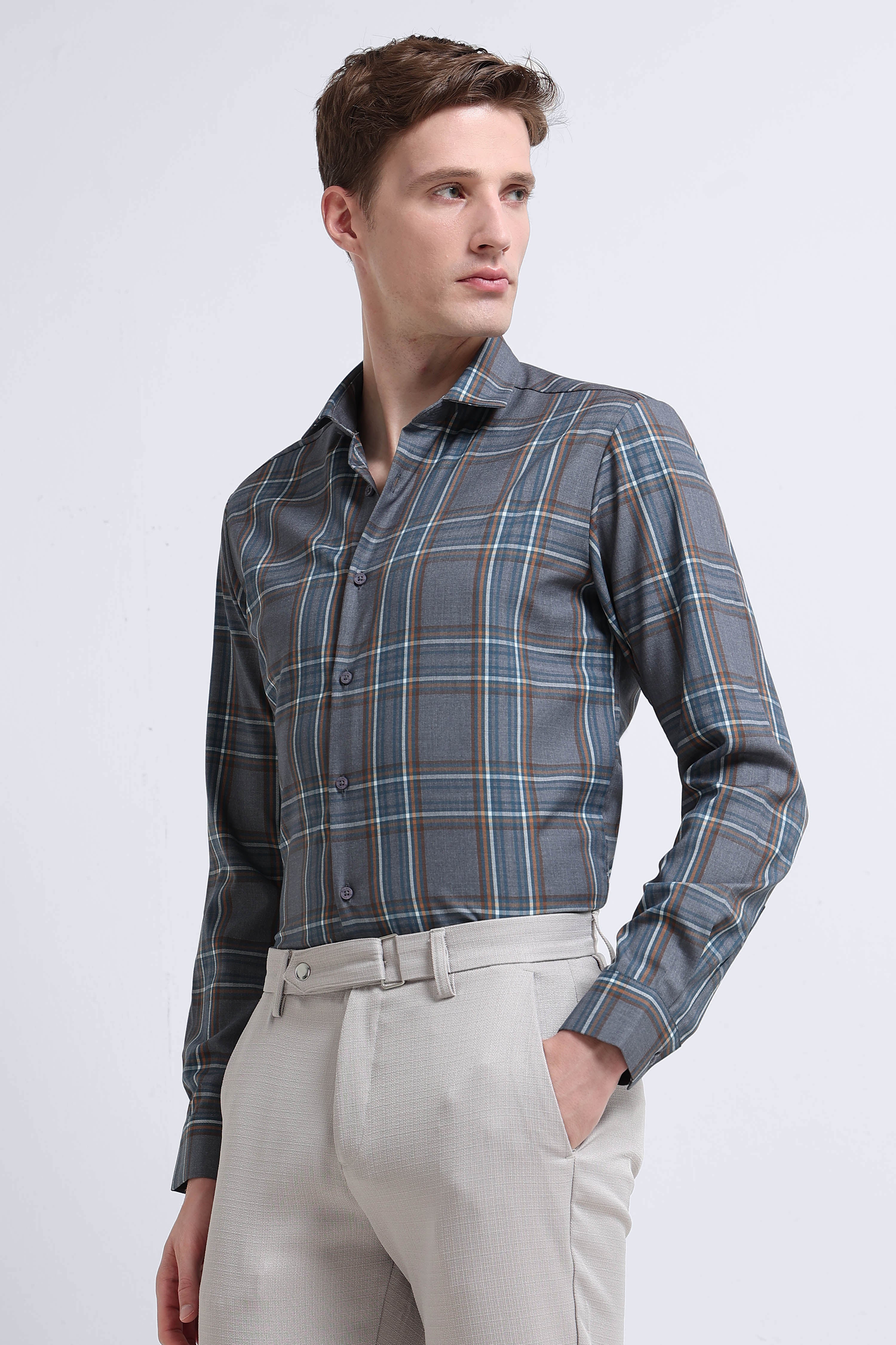 Men Multi Checked Slim Fit Shirt